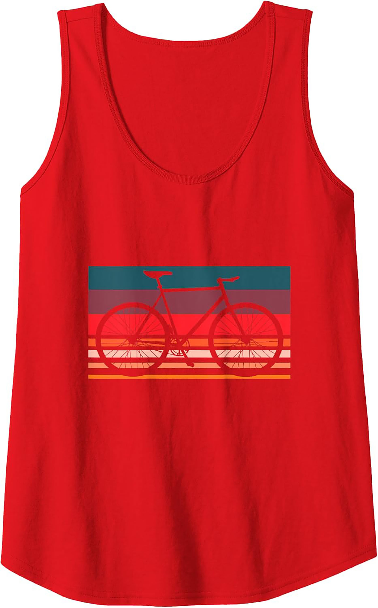 Retro Sunset Cycling Tank Top | Vintage Graphic Sleeveless Shirt
