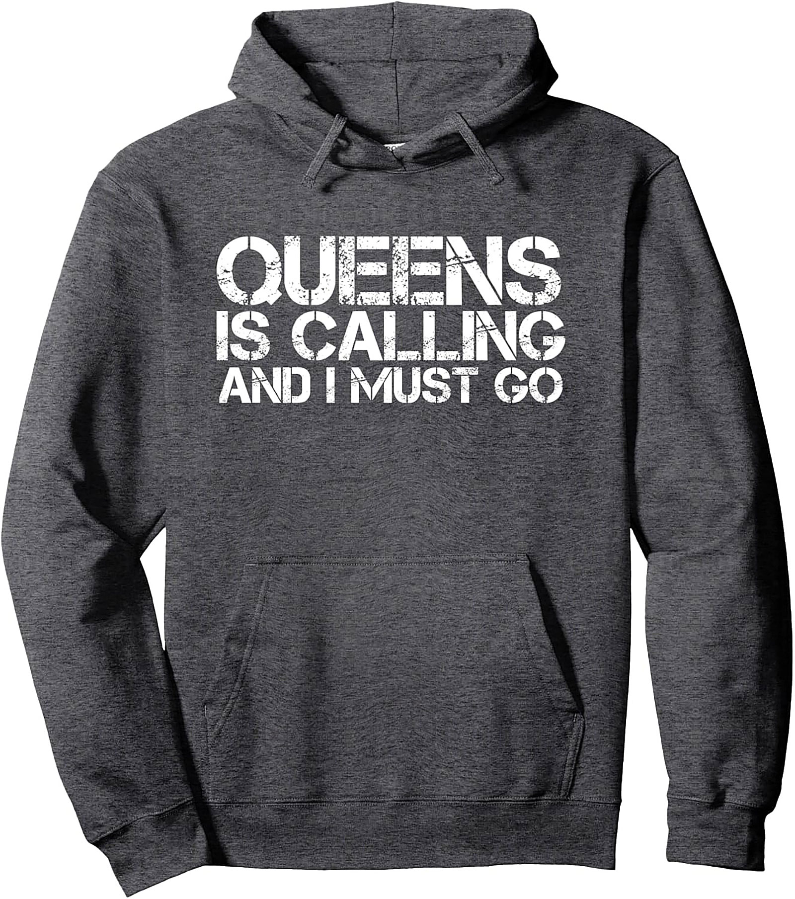 Queens NYC Pullover Hoodie Distressed Streetwear | Gift
