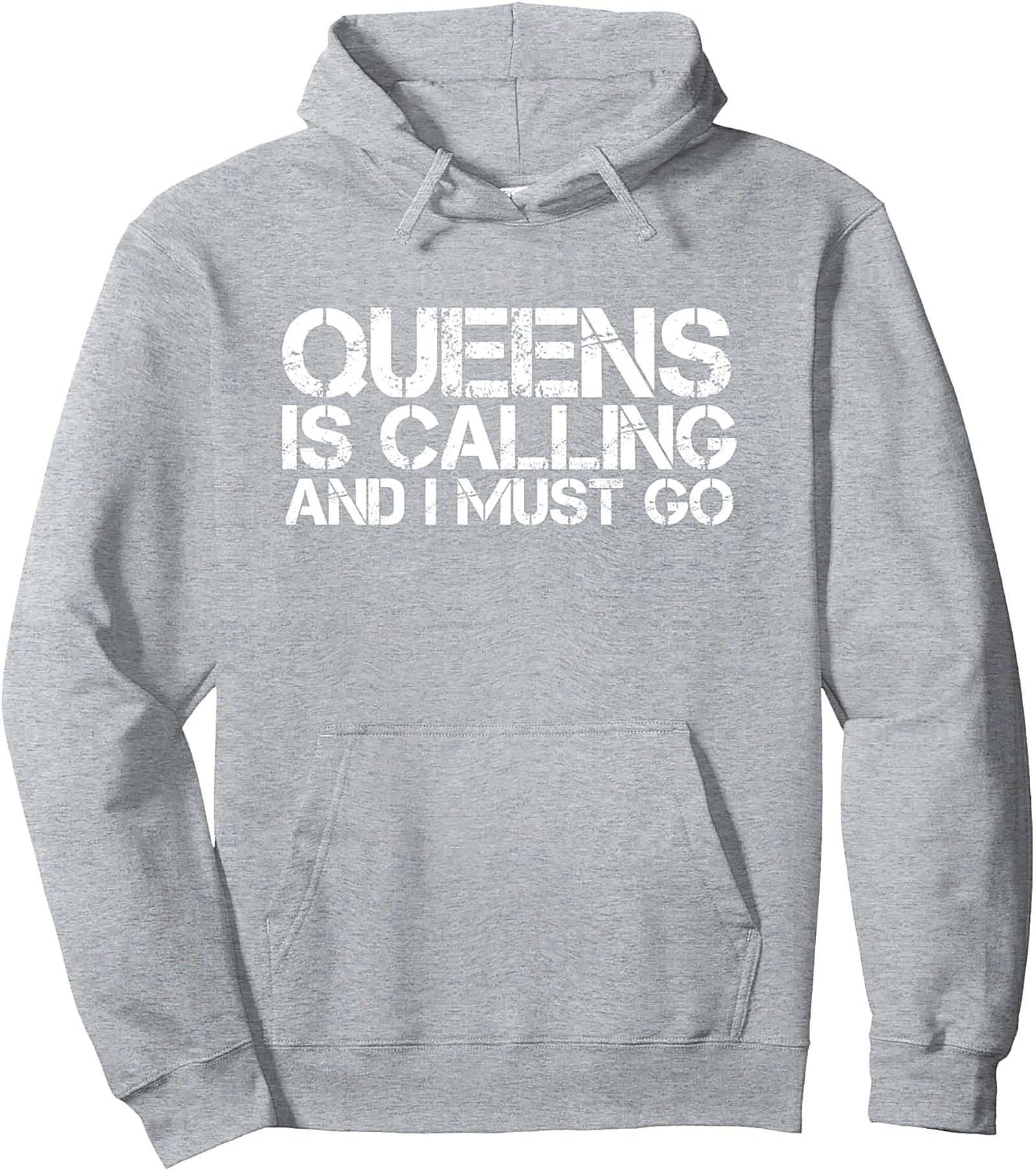 Queens NYC Pullover Hoodie Distressed Streetwear | Gift