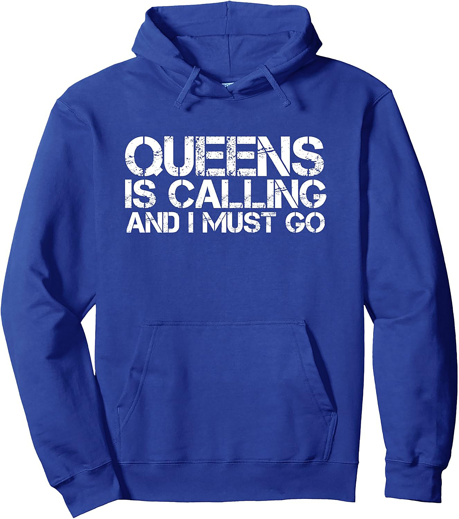 Queens NYC Pullover Hoodie Distressed Streetwear | Gift