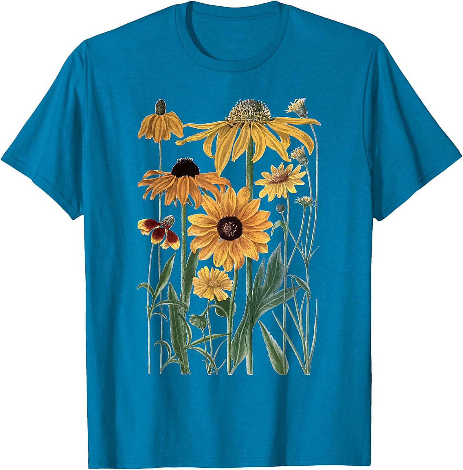 Vintage Wildflower Botanical Graphic Tee Soft Cotton Shirt