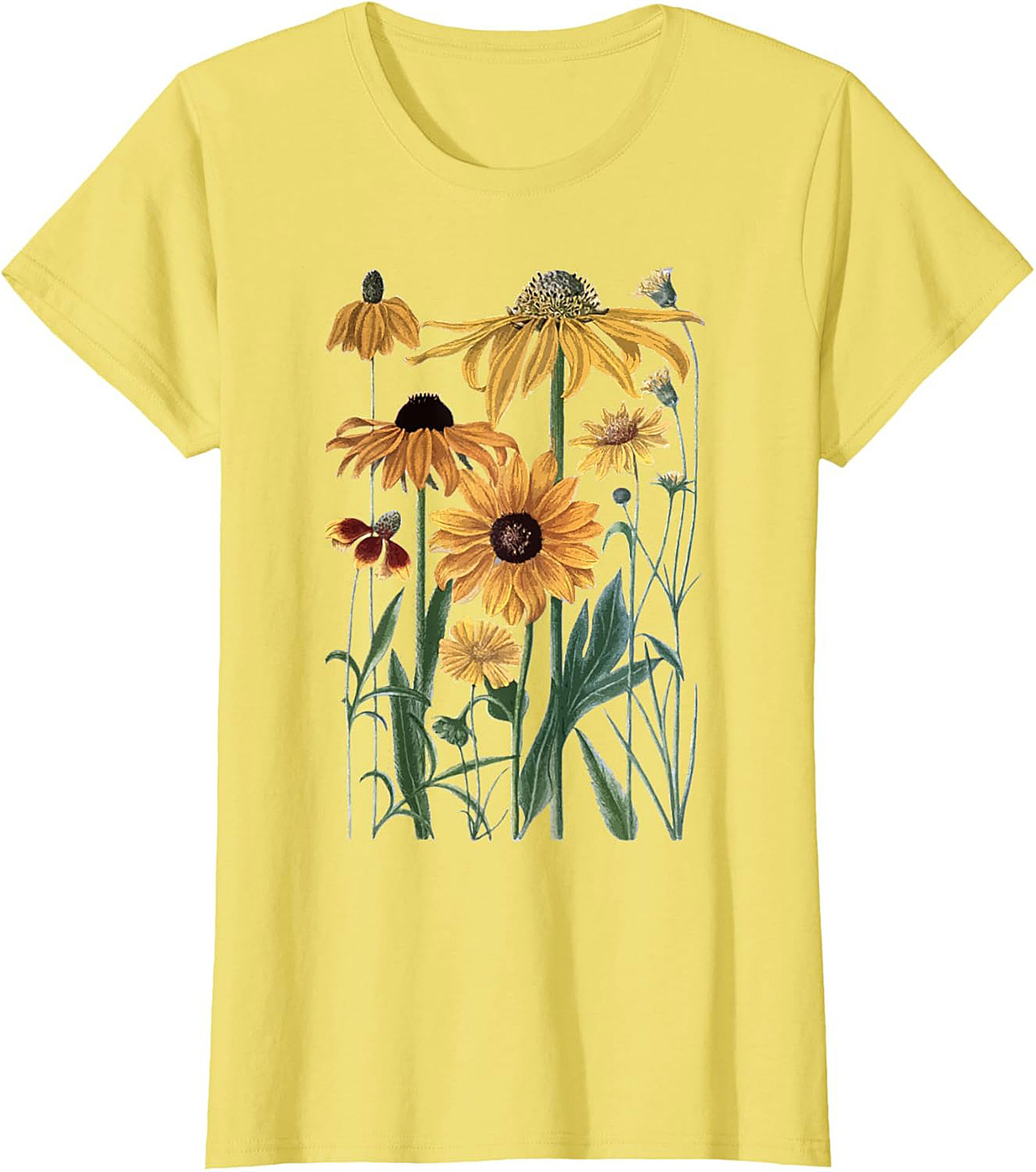 Vintage Wildflower Botanical Graphic Tee Soft Cotton Shirt