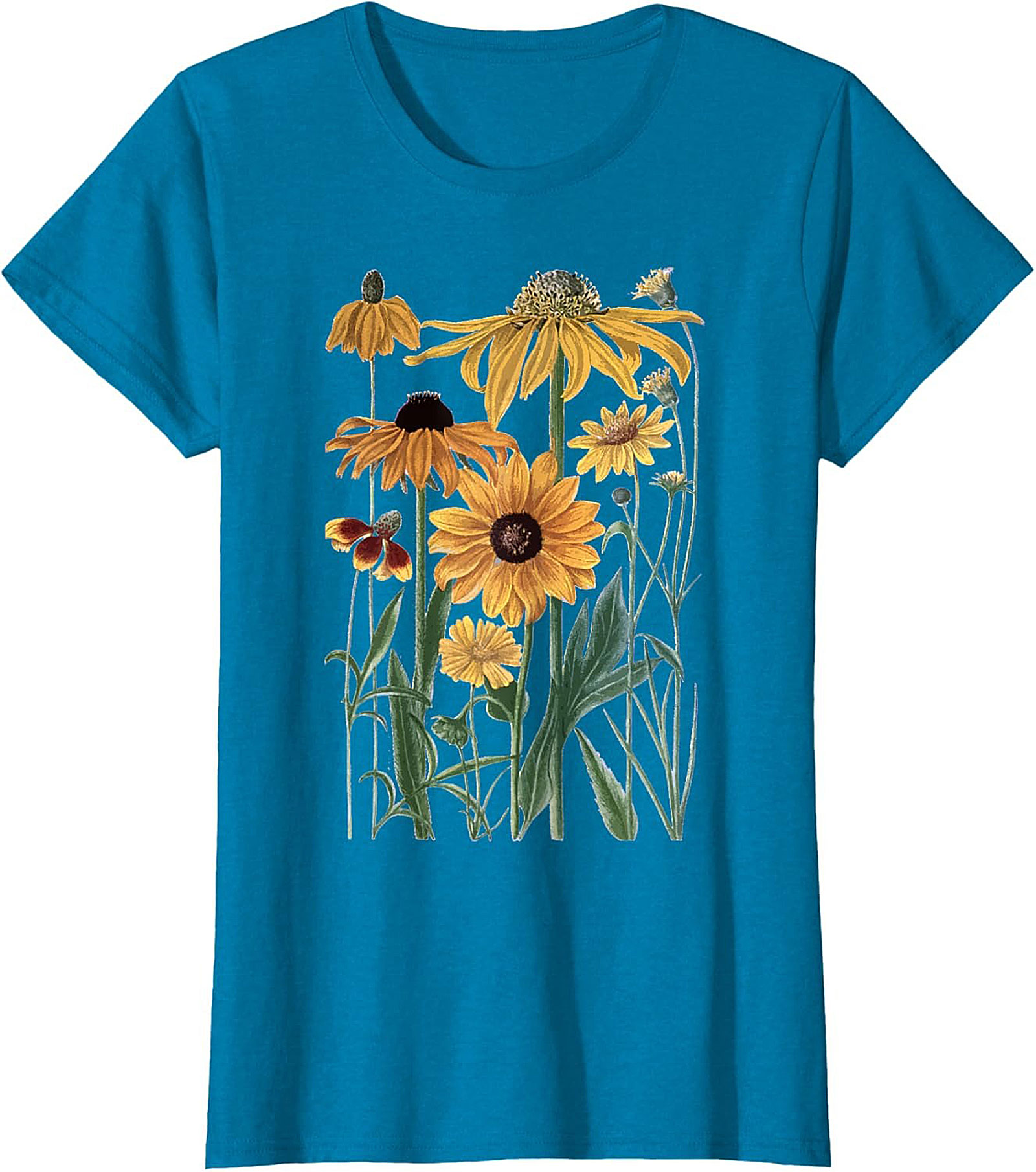 Vintage Wildflower Botanical Graphic Tee Soft Cotton Shirt