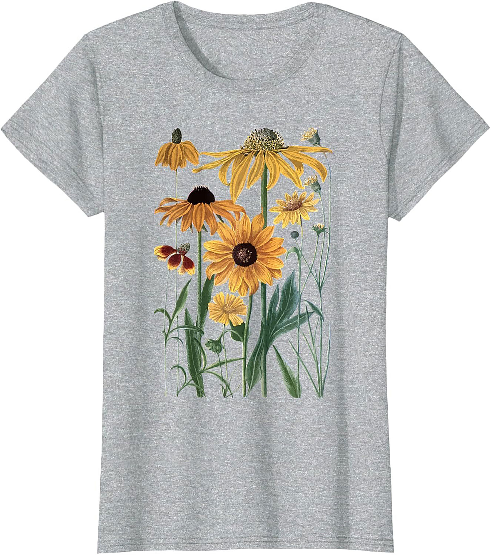 Vintage Wildflower Botanical Graphic Tee Soft Cotton Shirt