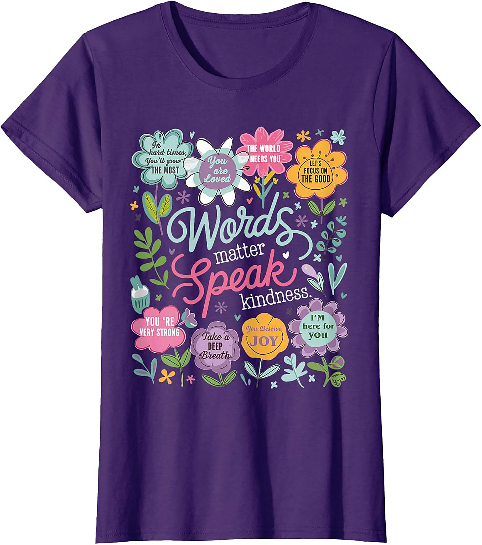 Speak Kindness T-shirt | Uplifting Floral Graphic Tee
