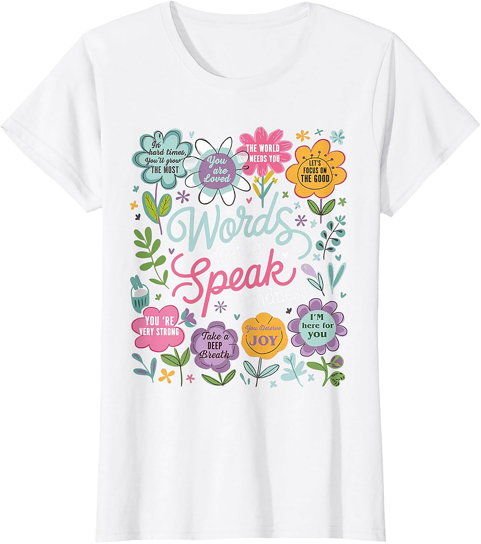 Speak Kindness T-shirt | Uplifting Floral Graphic Tee