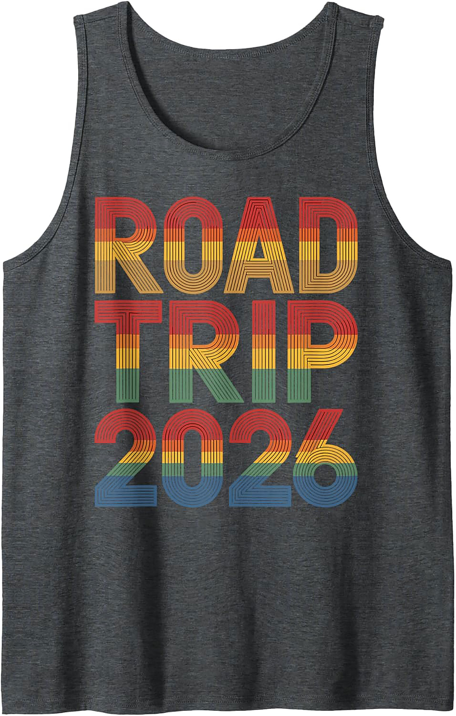 Road Trip 2026 Graphic Tank Top Vintage Sleeveless Shirt