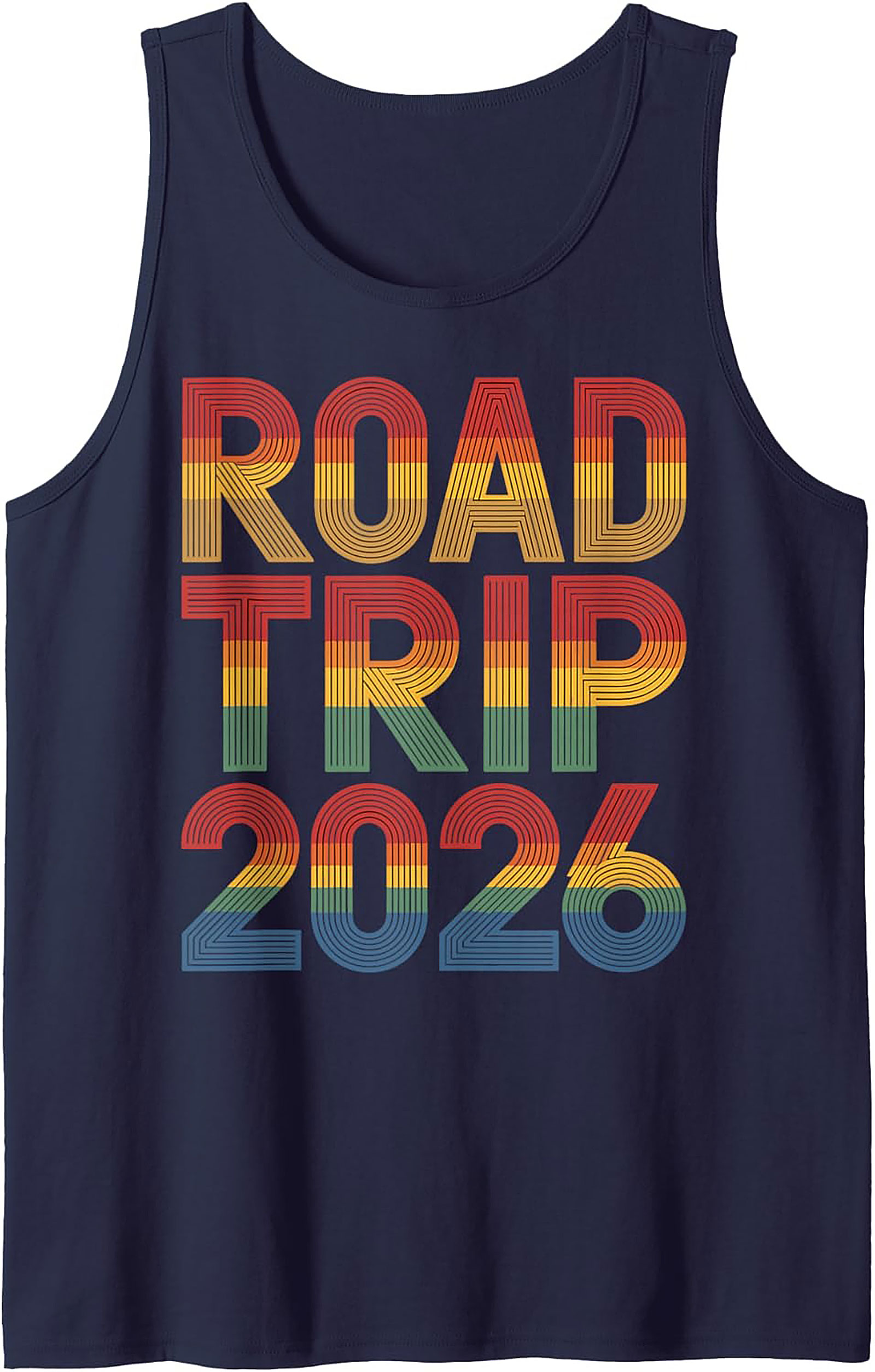 Road Trip 2026 Graphic Tank Top Vintage Sleeveless Shirt