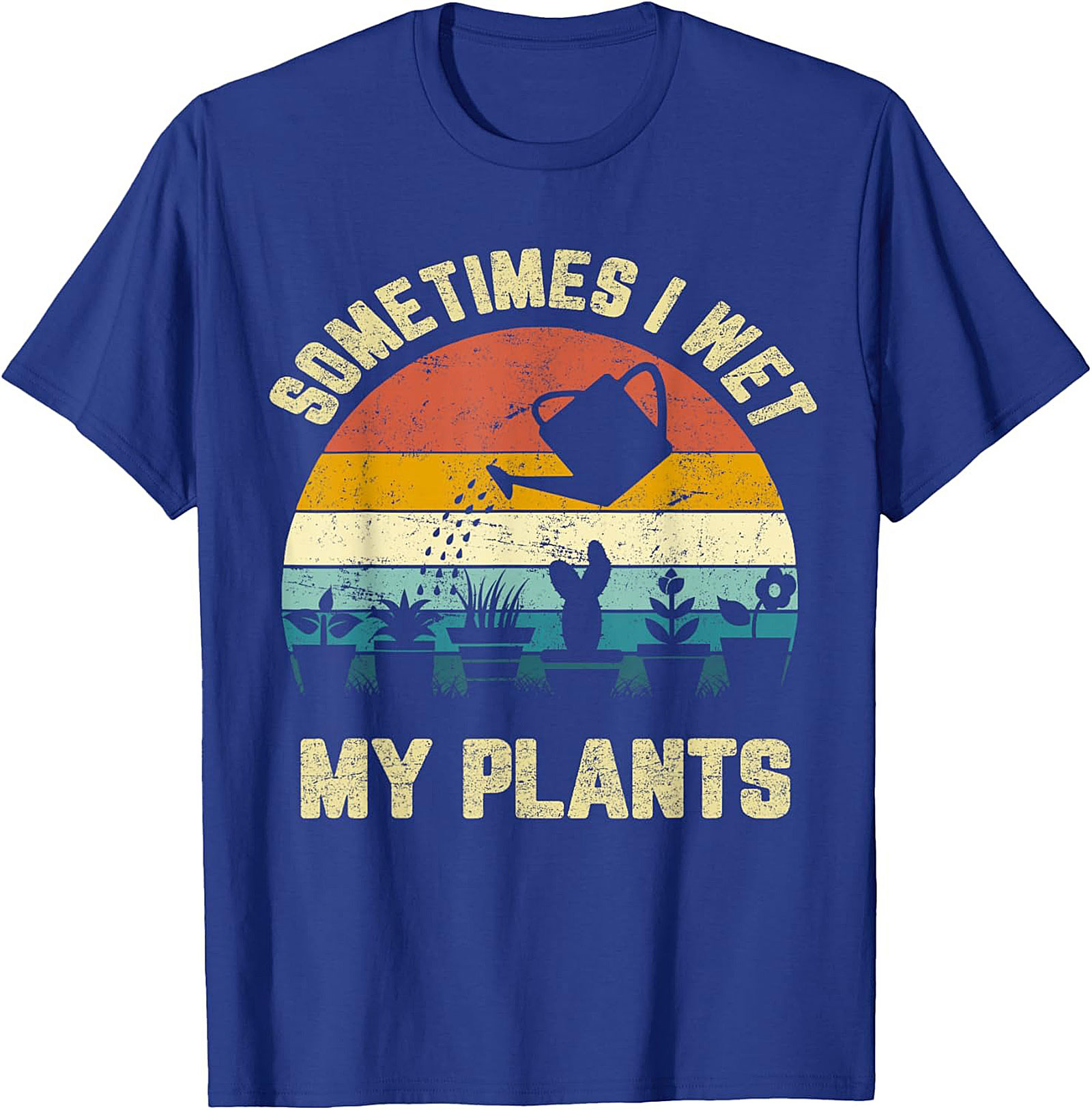 Funny Gardening T-shirt | Sometimes Wet My Plants Retro Tee