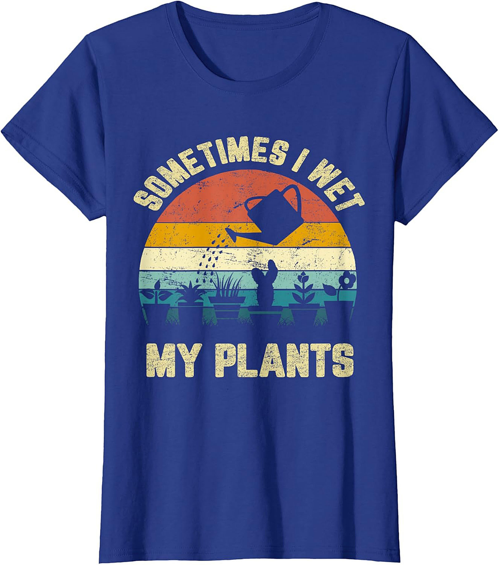Funny Gardening T-shirt | Sometimes Wet My Plants Retro Tee