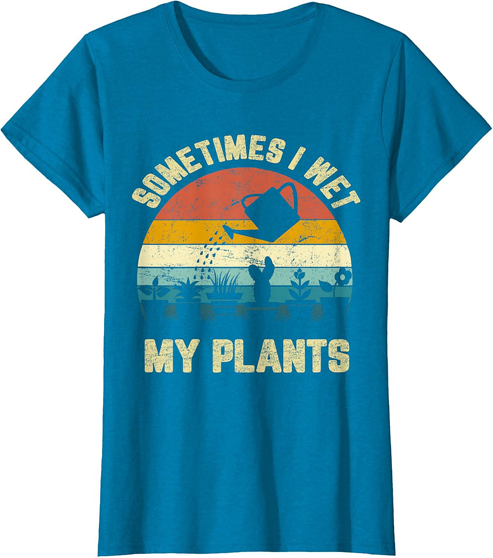 Funny Gardening T-shirt | Sometimes Wet My Plants Retro Tee