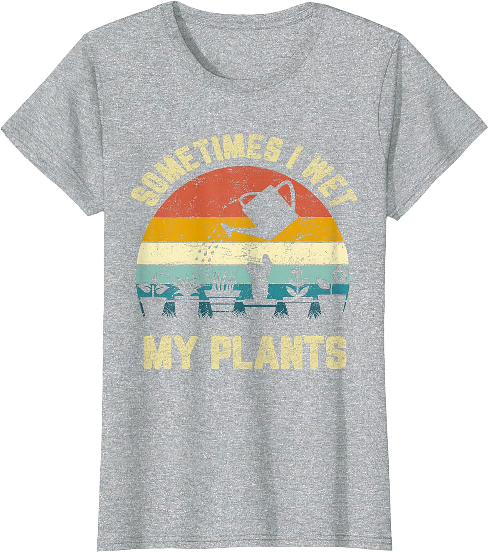 Funny Gardening T-shirt | Sometimes Wet My Plants Retro Tee