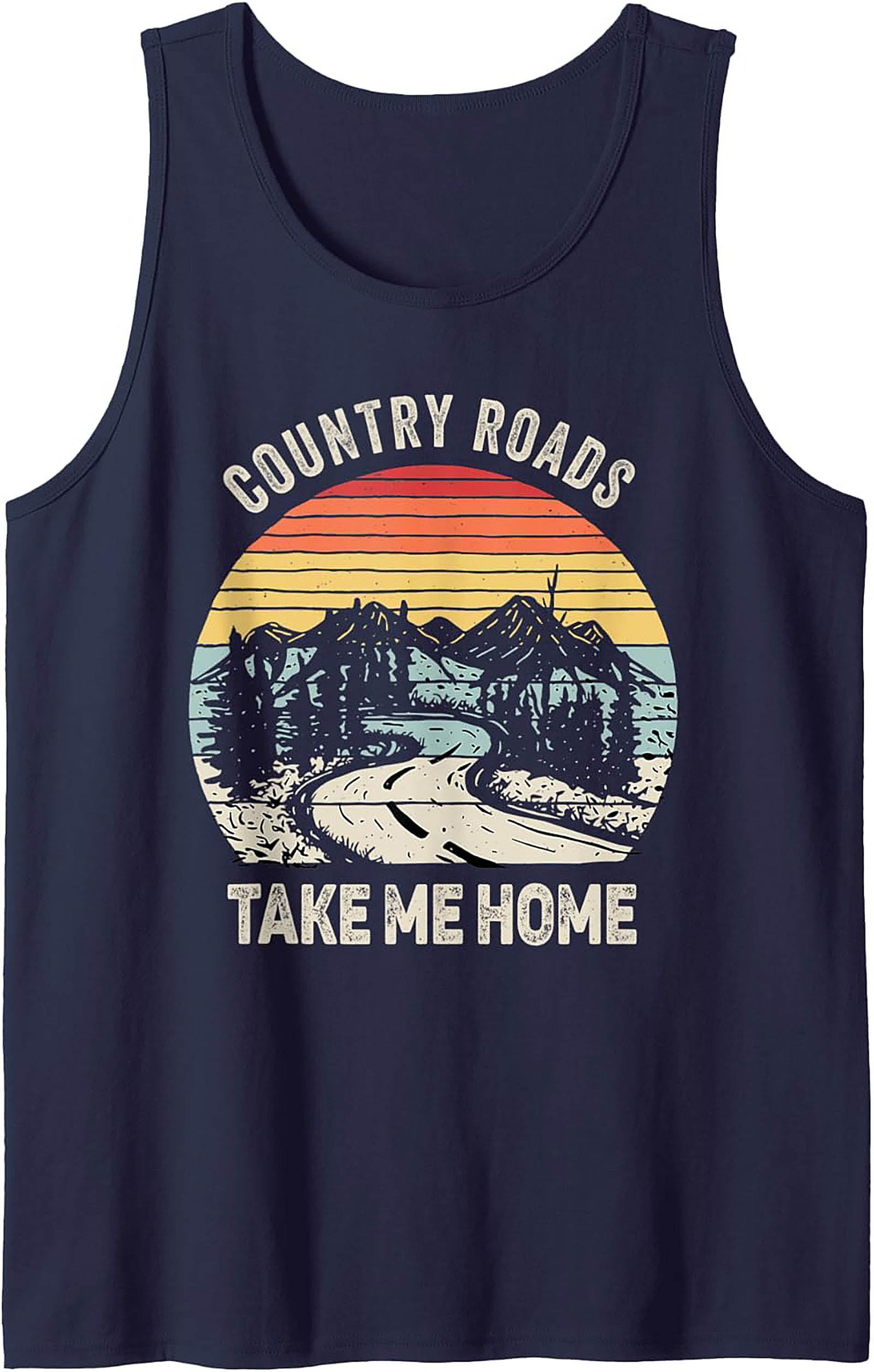 Country Roads Take Me Home Vintage Graphic Tank Top