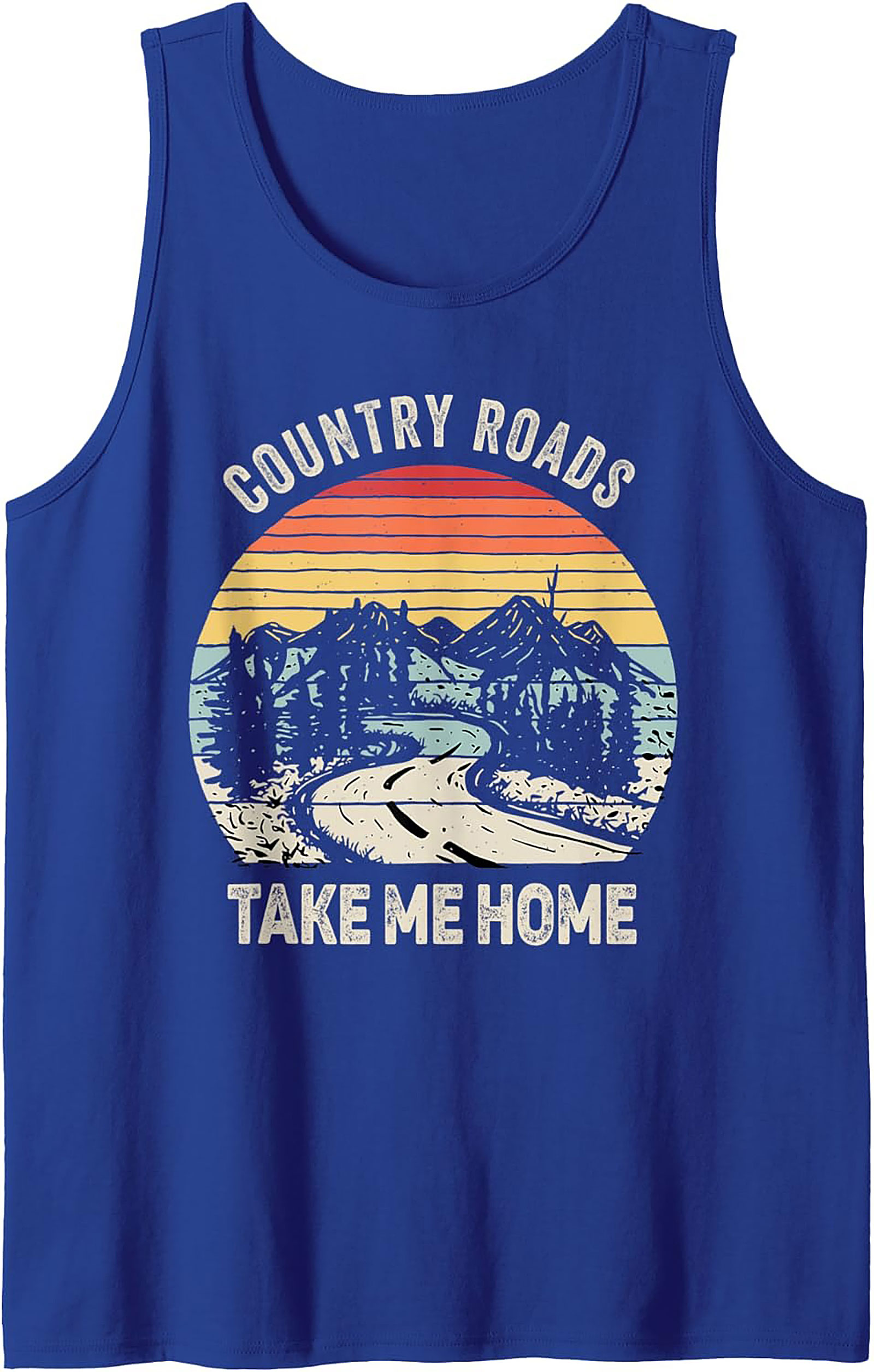 Country Roads Take Me Home Vintage Graphic Tank Top