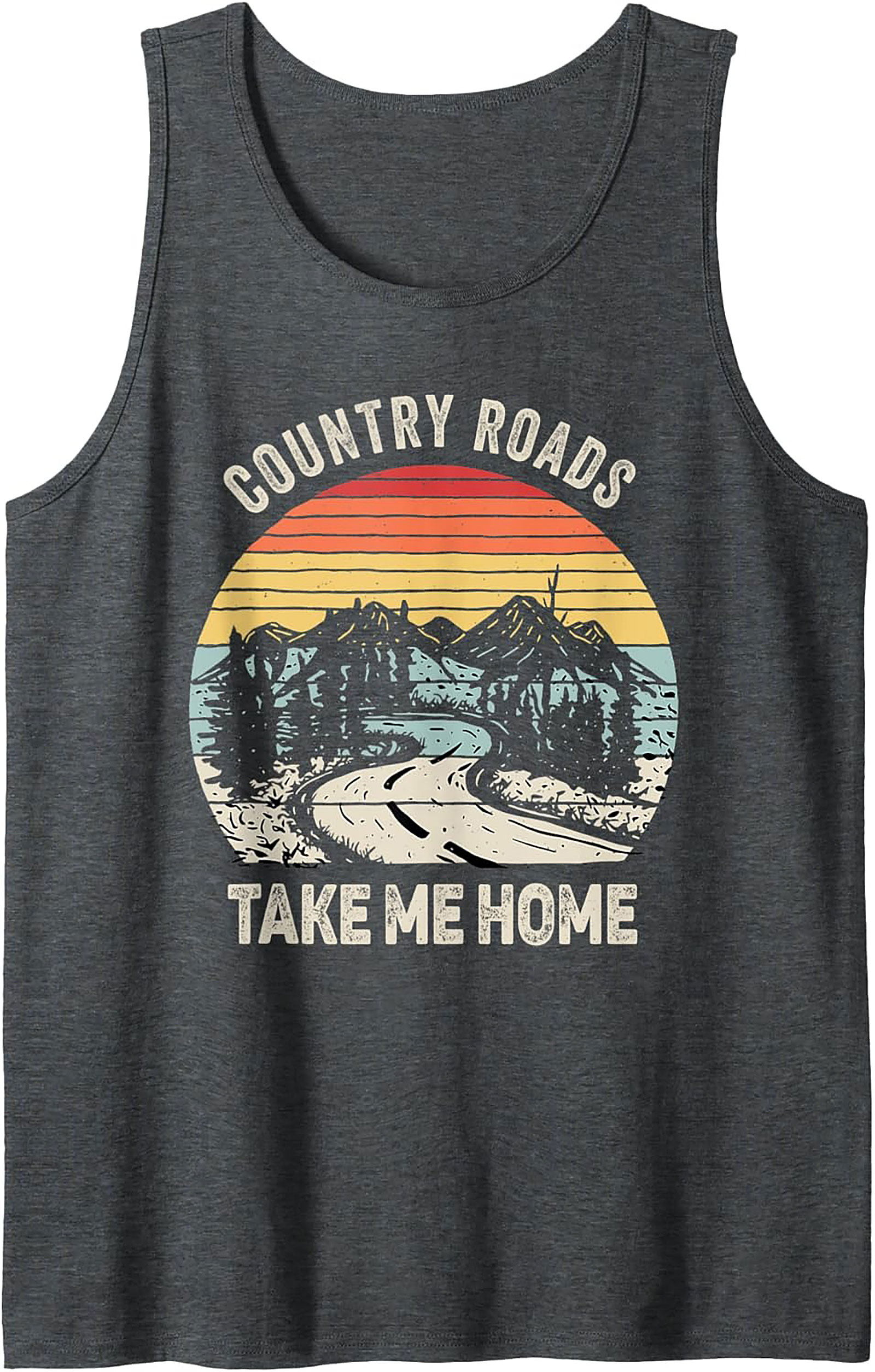 Country Roads Take Me Home Vintage Graphic Tank Top