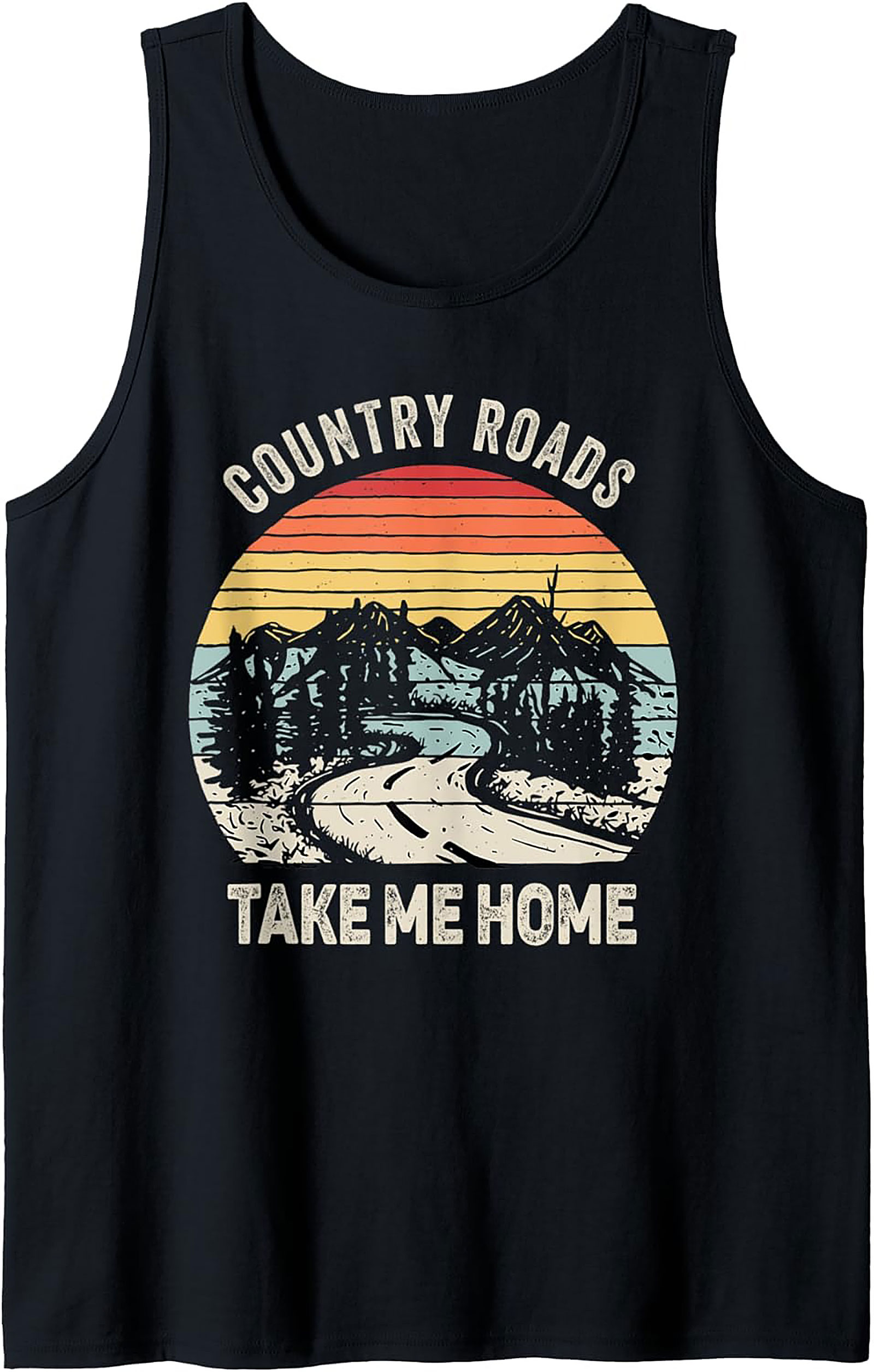 Country Roads Take Me Home Vintage Graphic Tank Top