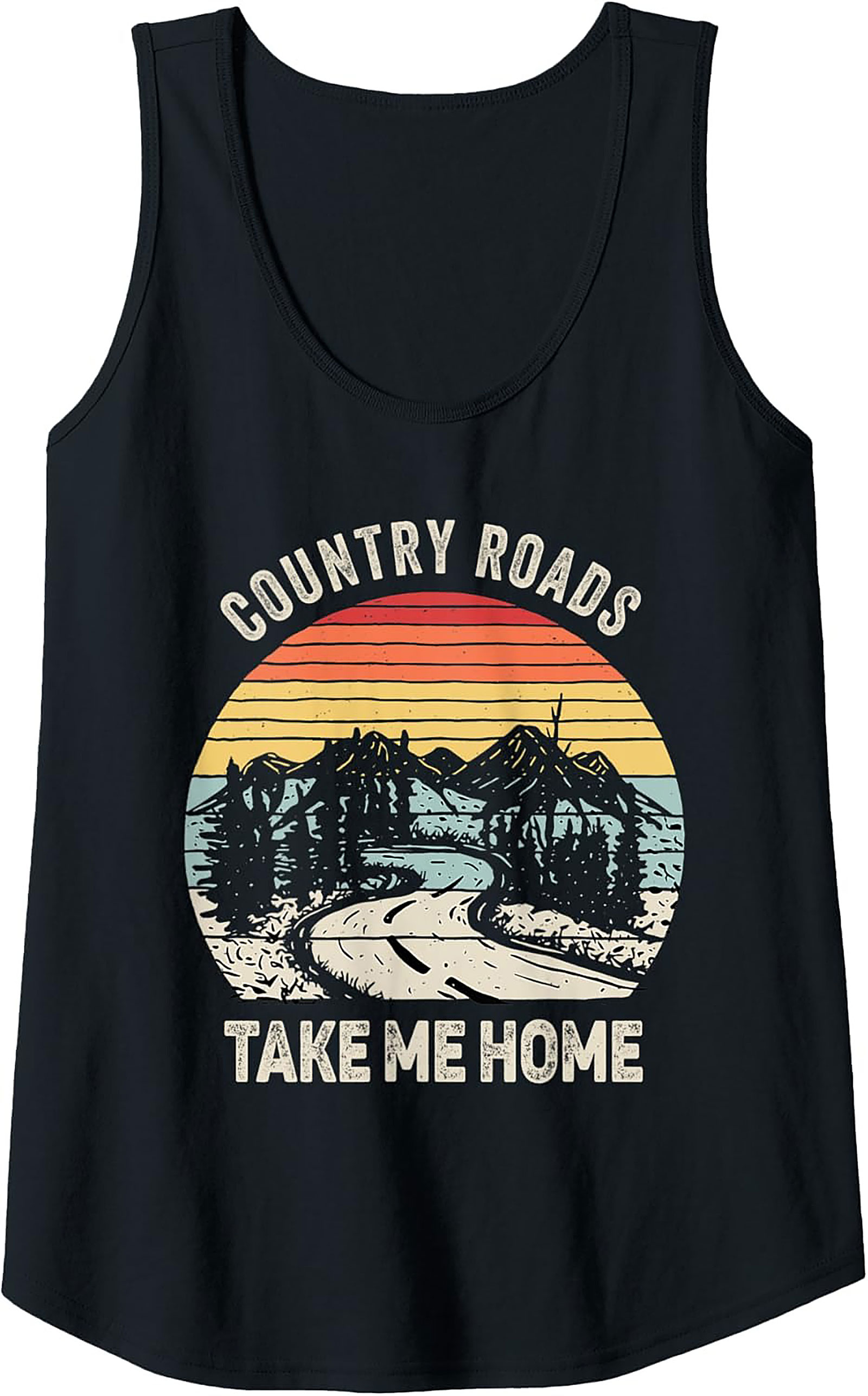 Country Roads Take Me Home Vintage Graphic Tank Top