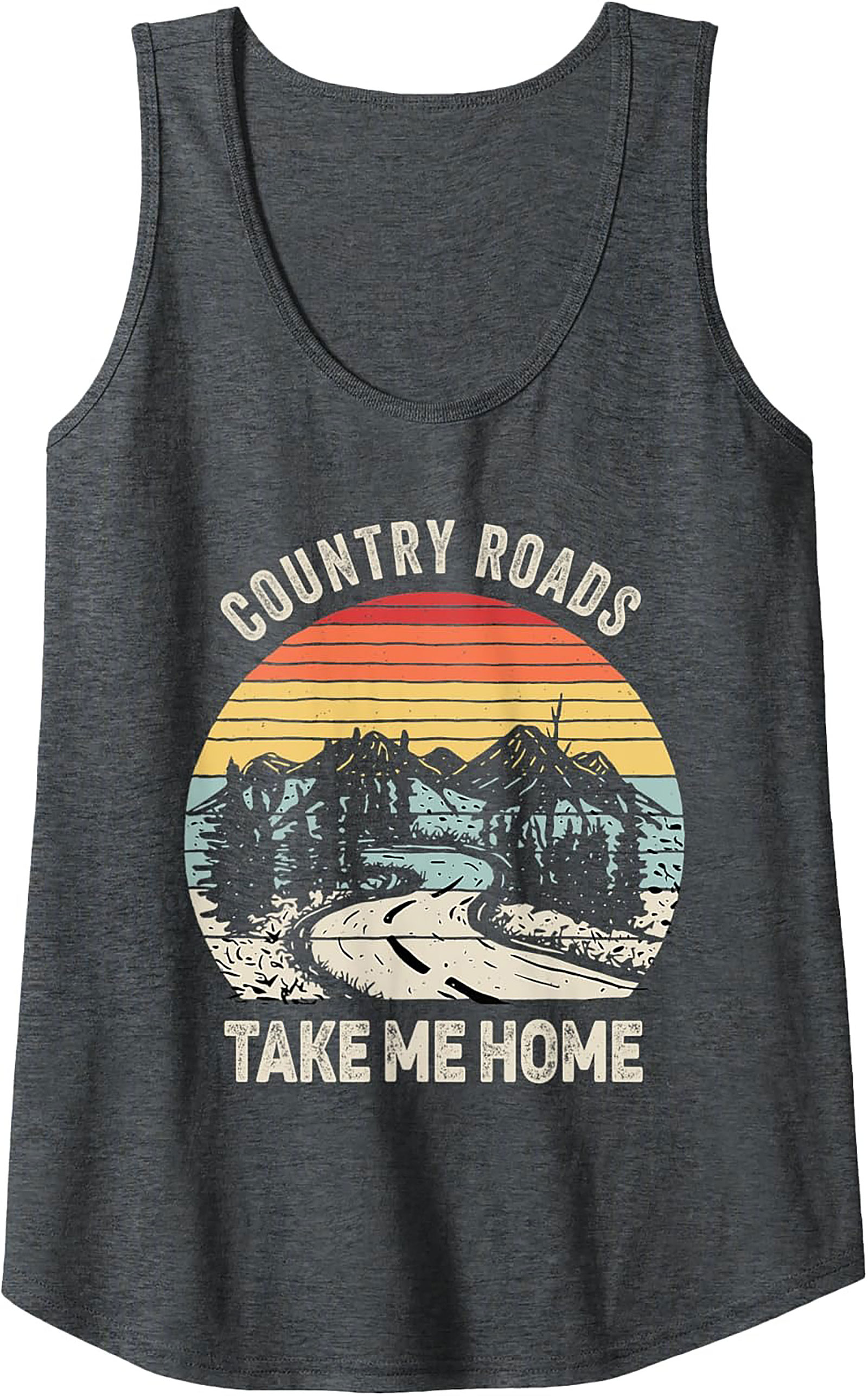 Country Roads Take Me Home Vintage Graphic Tank Top