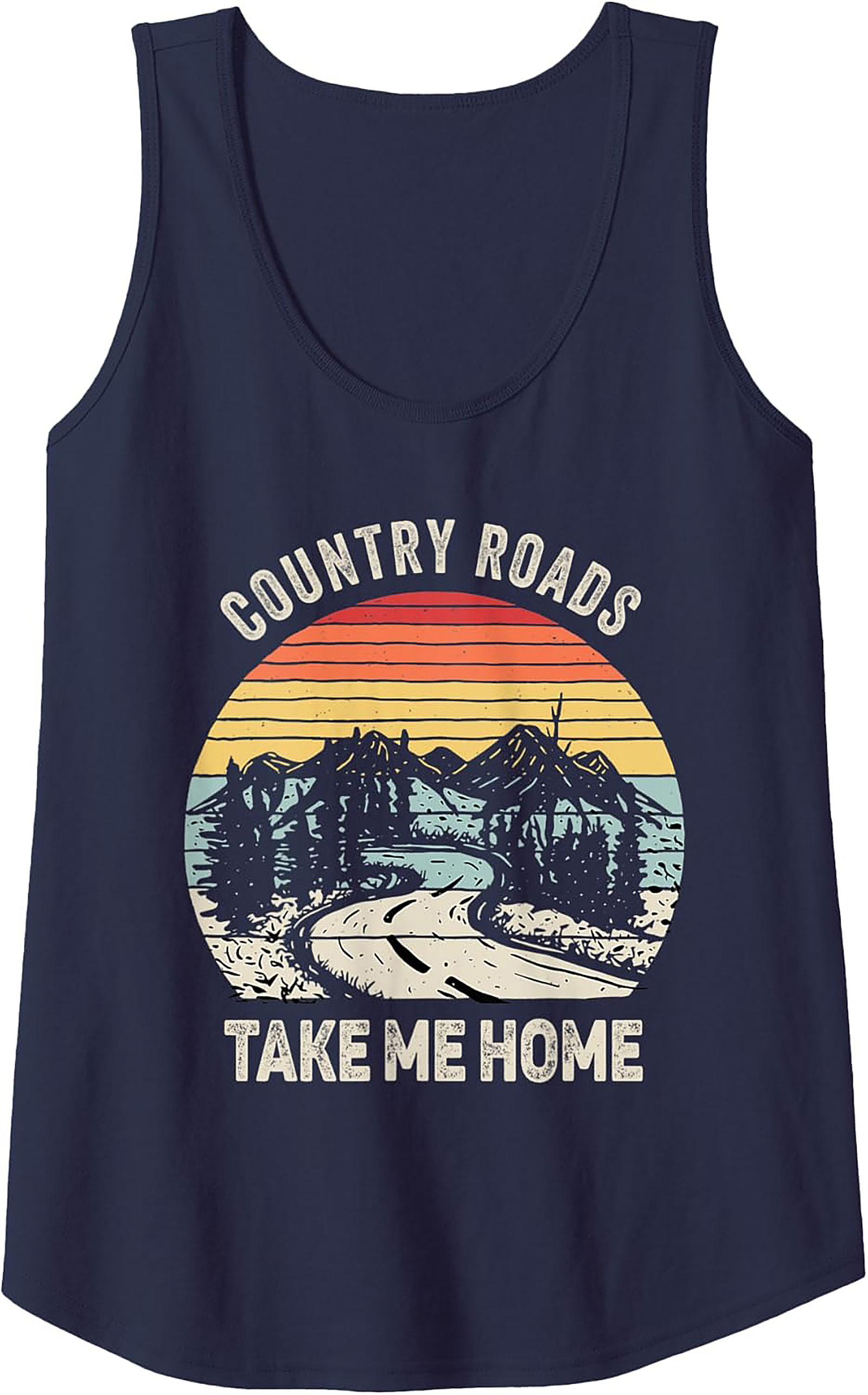 Country Roads Take Me Home Vintage Graphic Tank Top