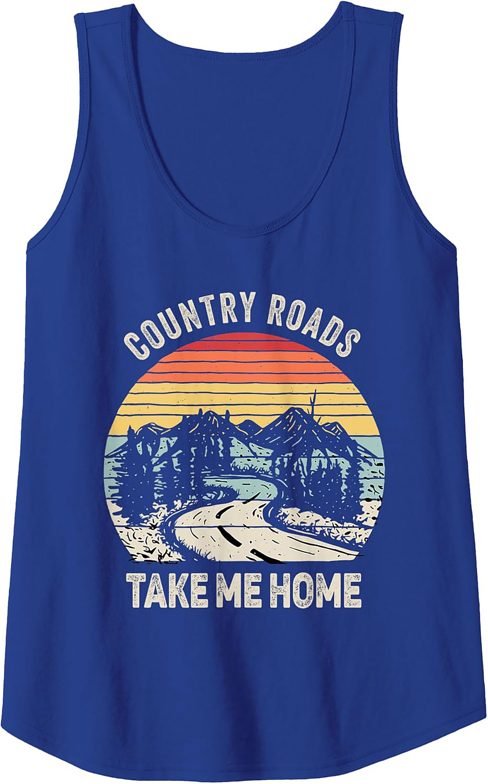 Country Roads Take Me Home Vintage Graphic Tank Top