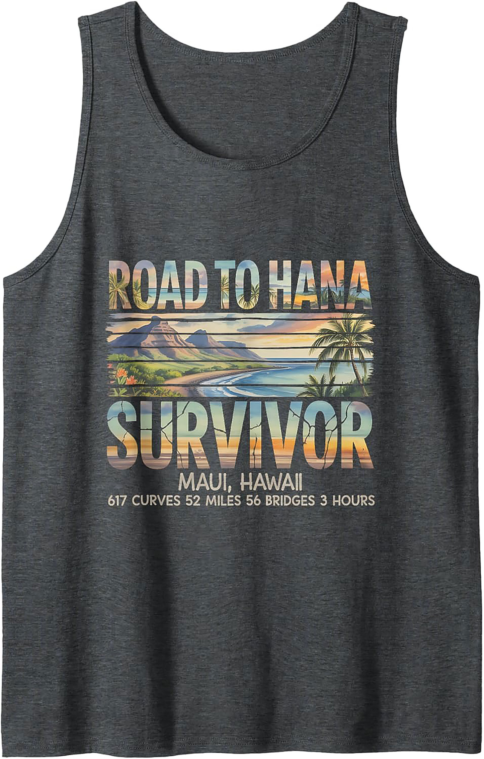 Road to Hana Survivor Tank Top Maui Graphic Sleeveless Shirt