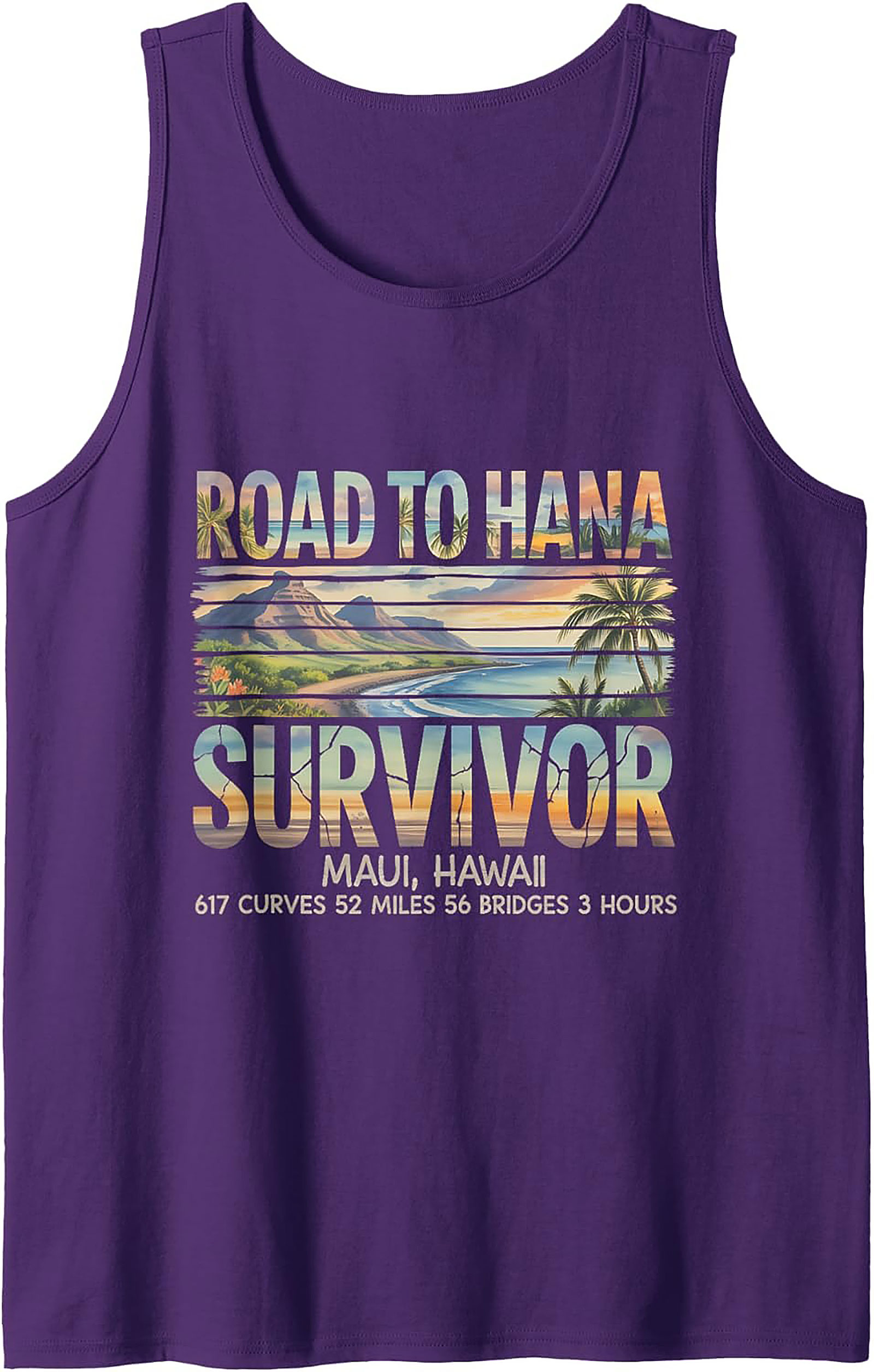 Road to Hana Survivor Tank Top Maui Graphic Sleeveless Shirt