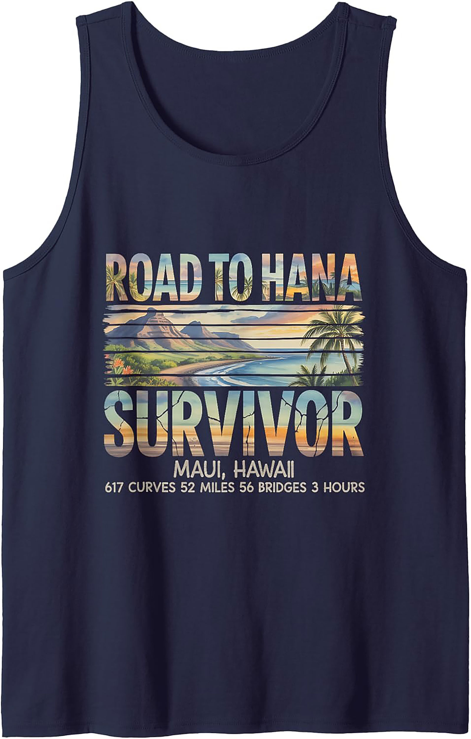Road to Hana Survivor Tank Top Maui Graphic Sleeveless Shirt