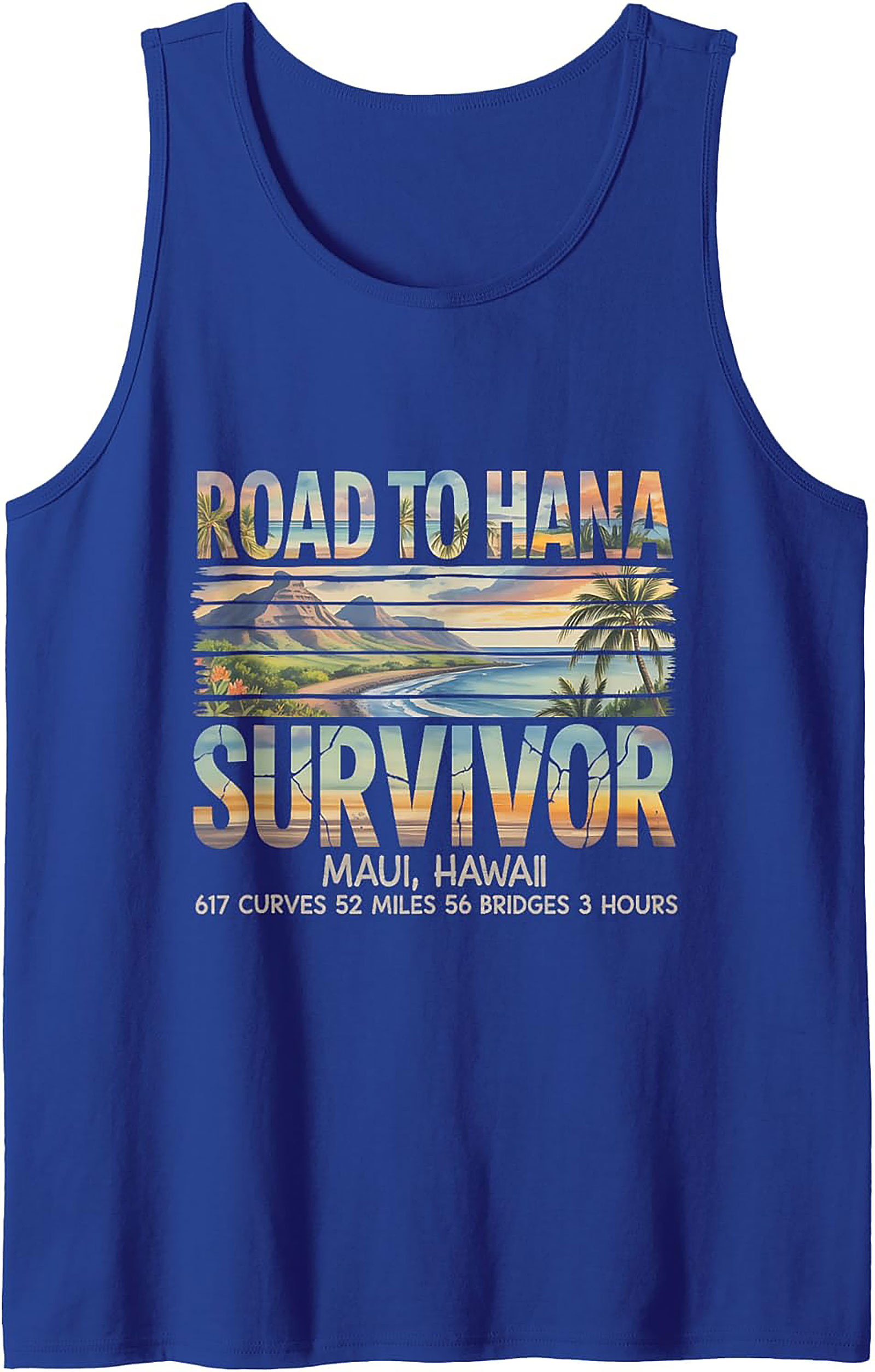 Road to Hana Survivor Tank Top Maui Graphic Sleeveless Shirt
