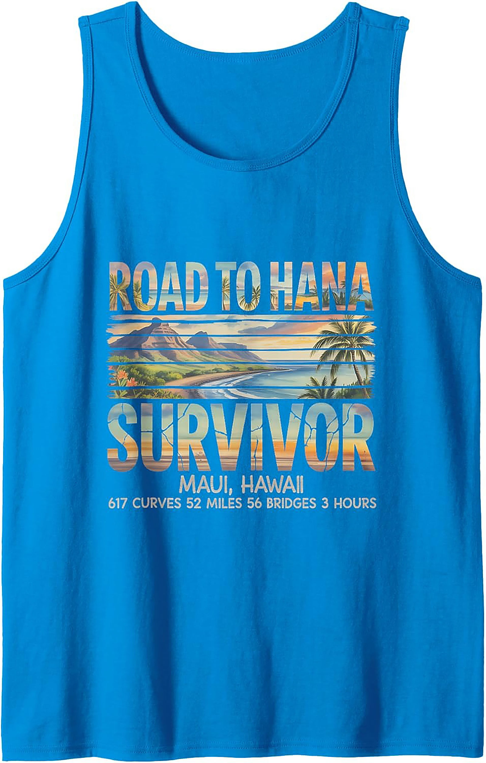 Road to Hana Survivor Tank Top Maui Graphic Sleeveless Shirt