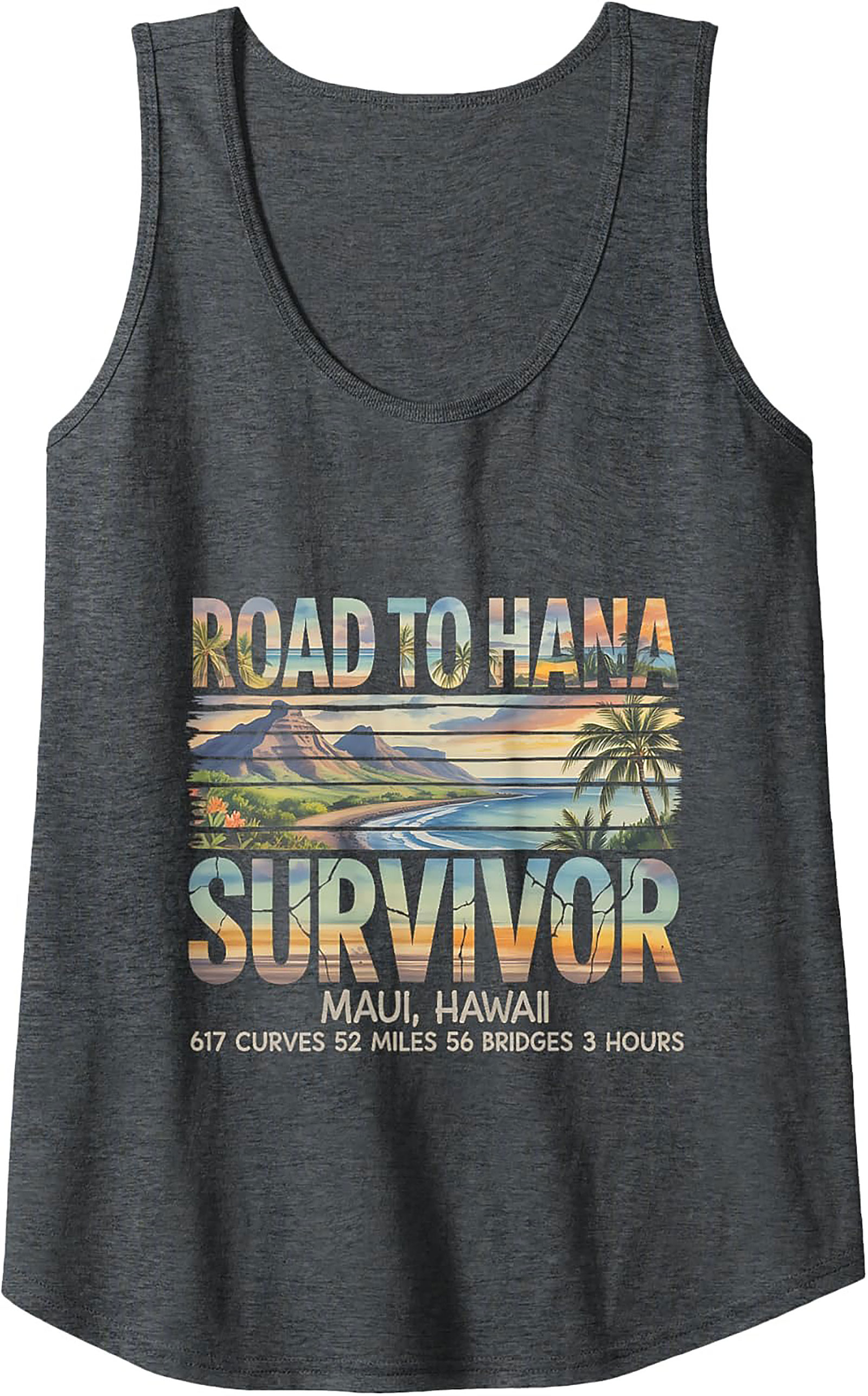 Road to Hana Survivor Tank Top Maui Graphic Sleeveless Shirt