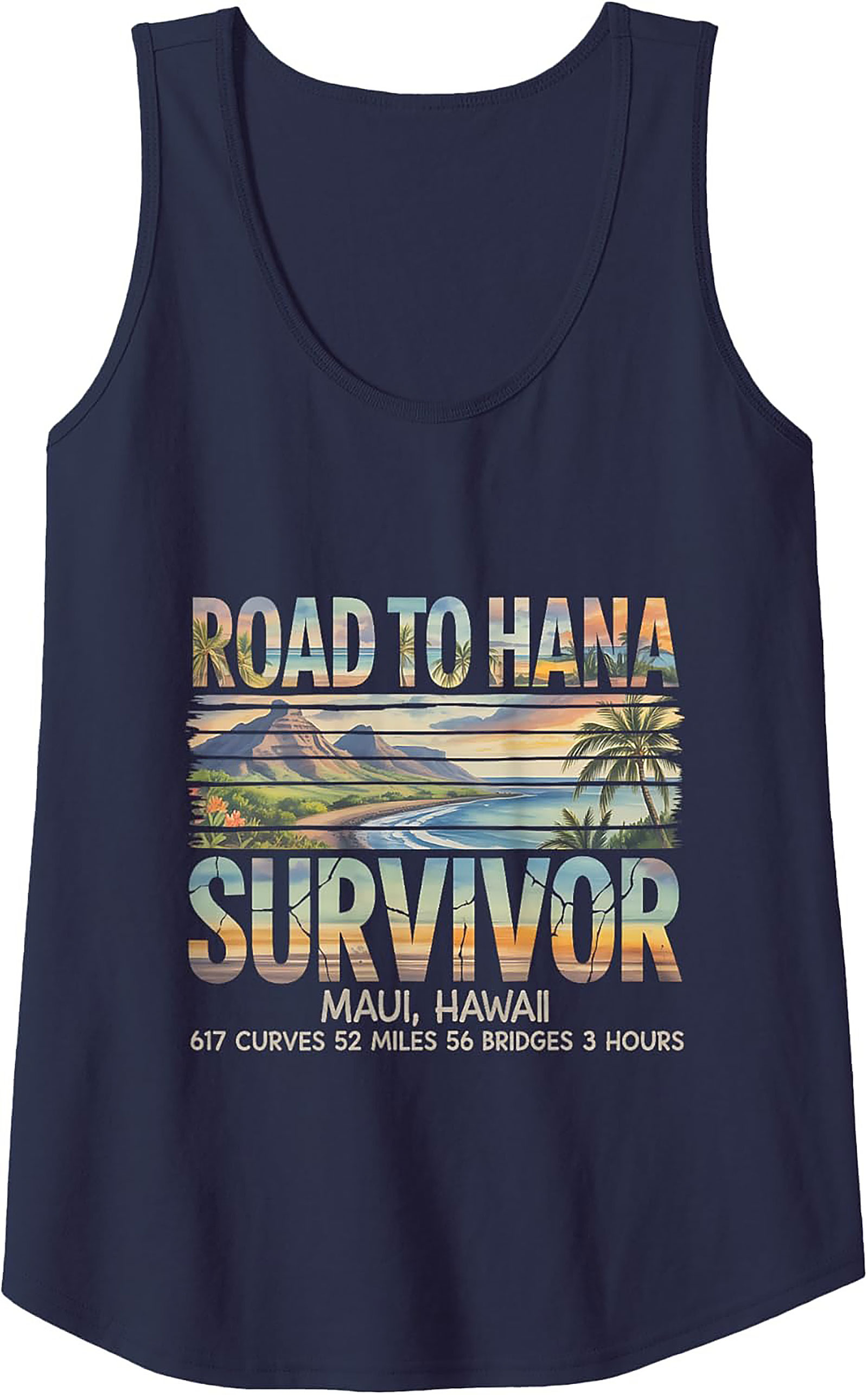 Road to Hana Survivor Tank Top Maui Graphic Sleeveless Shirt