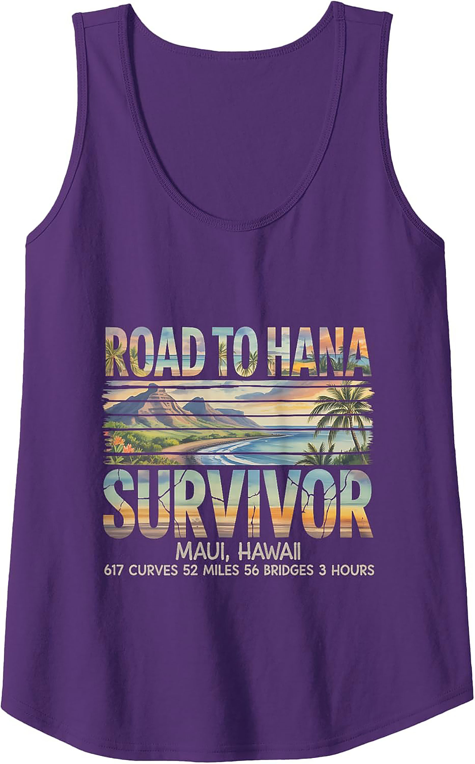 Road to Hana Survivor Tank Top Maui Graphic Sleeveless Shirt