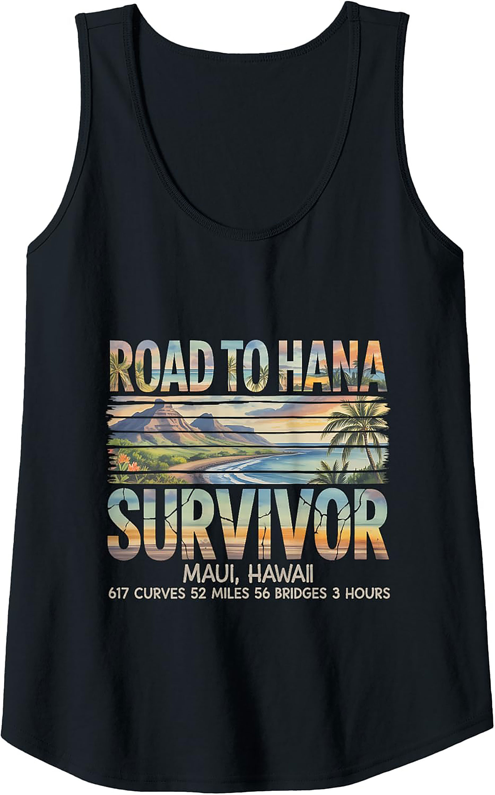 Road to Hana Survivor Tank Top Maui Graphic Sleeveless Shirt
