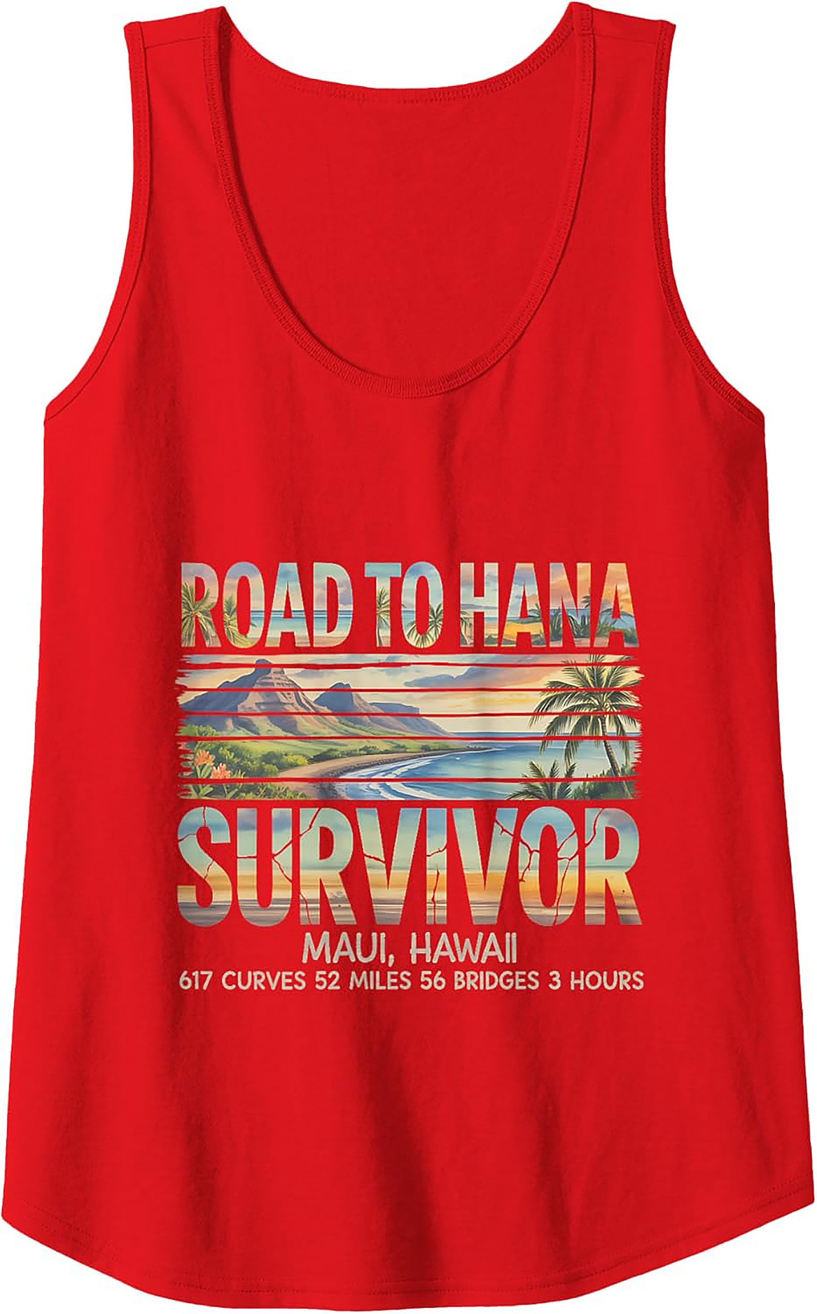 Road to Hana Survivor Tank Top Maui Graphic Sleeveless Shirt
