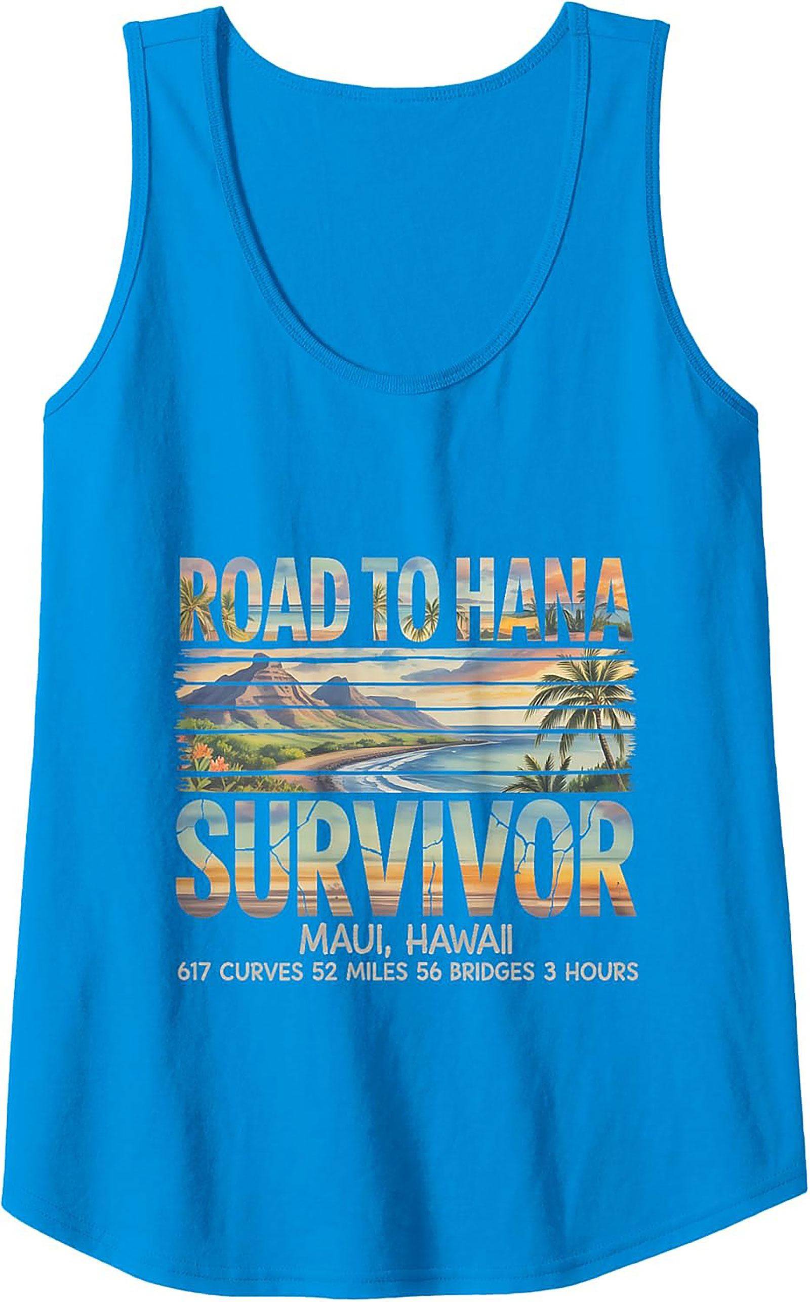 Road to Hana Survivor Tank Top Maui Graphic Sleeveless Shirt