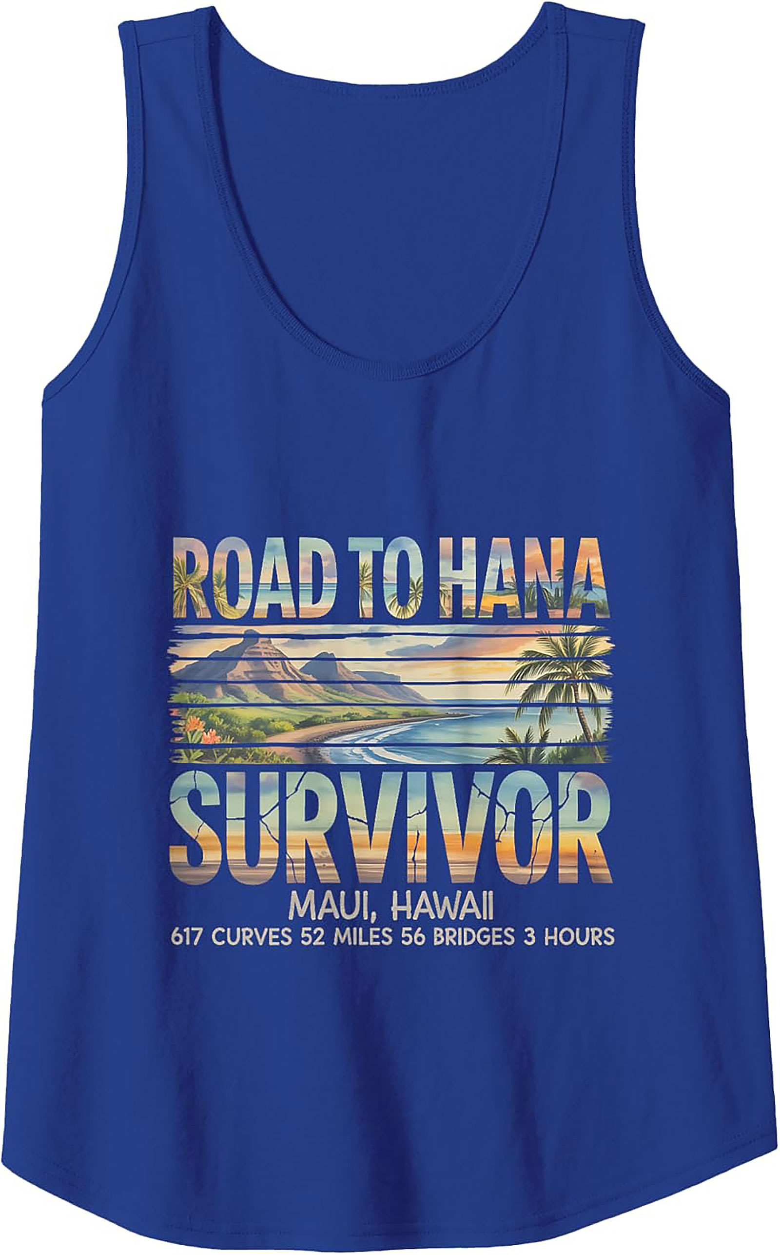 Road to Hana Survivor Tank Top Maui Graphic Sleeveless Shirt