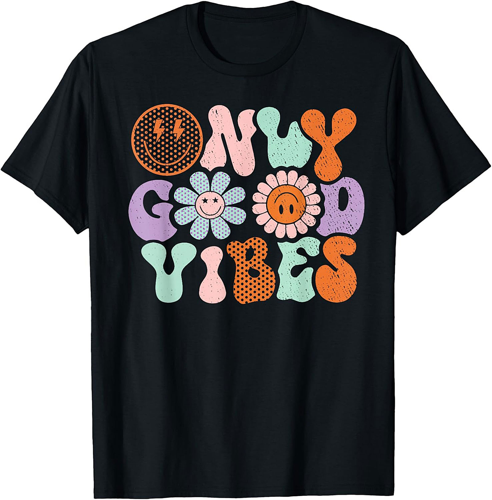 Groovy Good Vibes Graphic Tee | Retro 70s Aesthetic Unisex Shirt