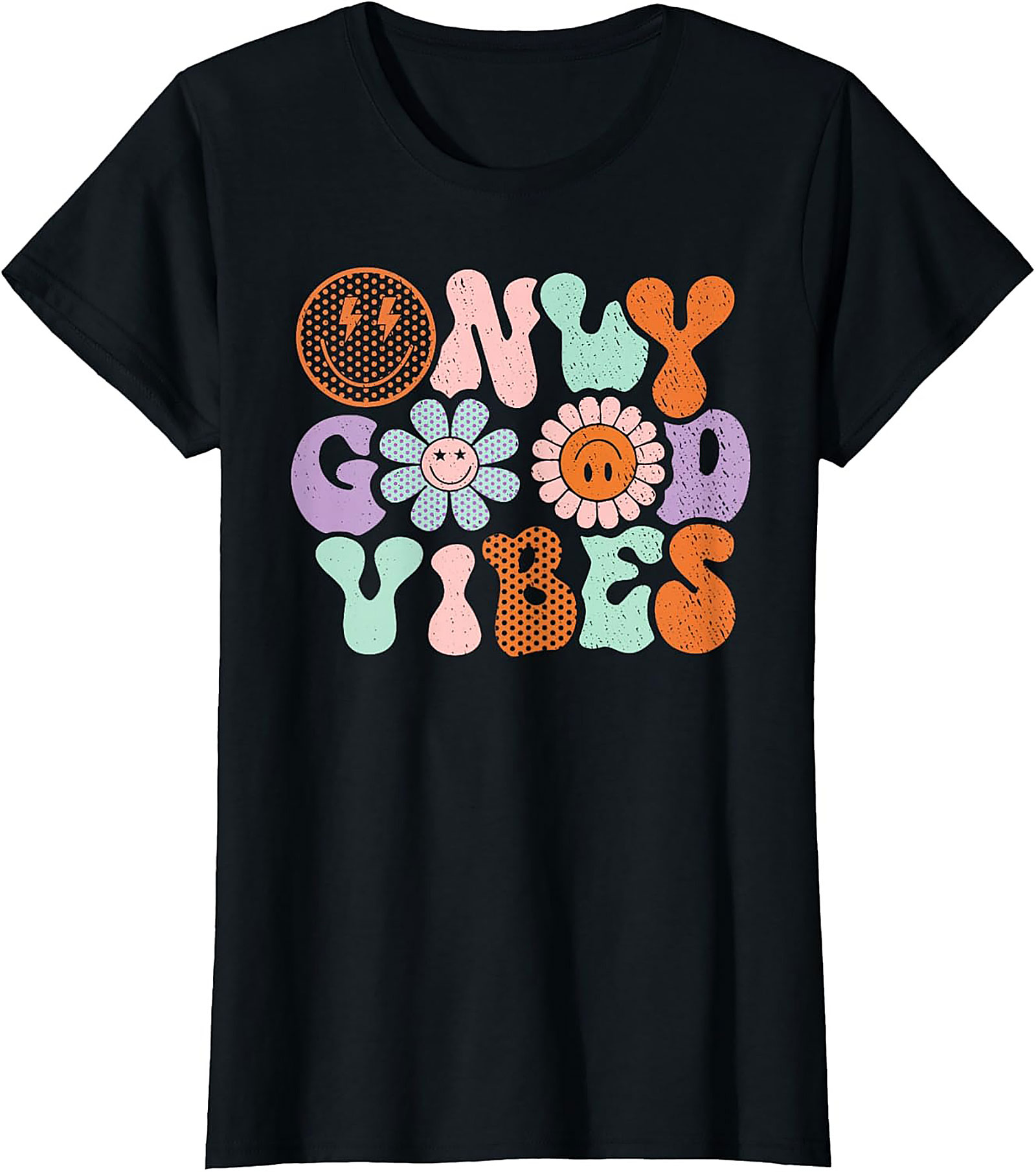 Groovy Good Vibes Graphic Tee | Retro 70s Aesthetic Unisex Shirt