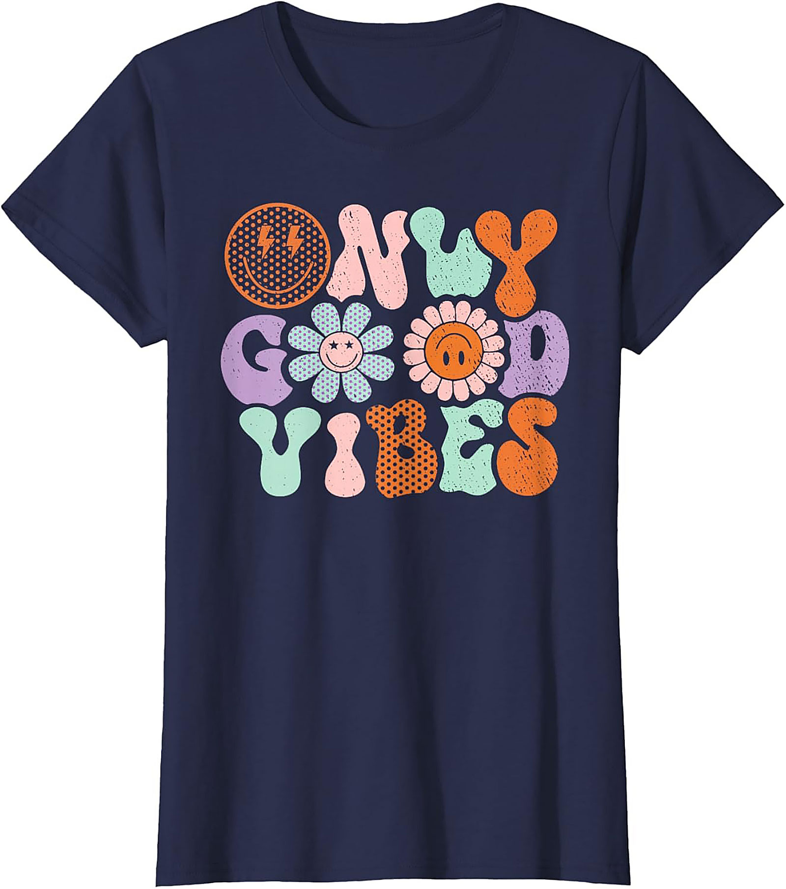 Groovy Good Vibes Graphic Tee | Retro 70s Aesthetic Unisex Shirt