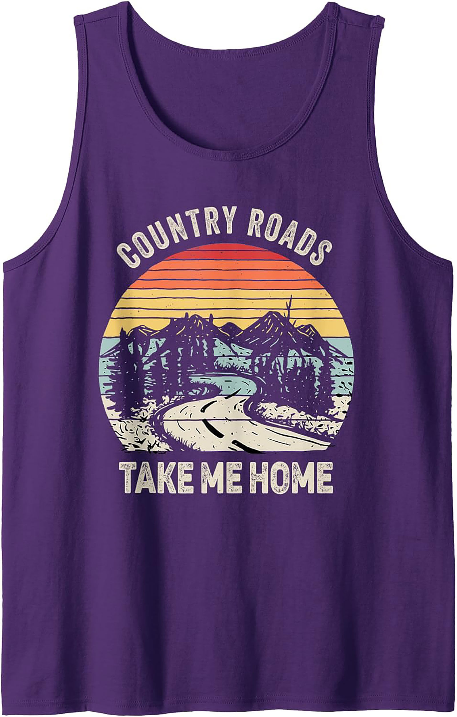 Country Roads Graphic Tank Top Retro Summer Sleeveless Shirt