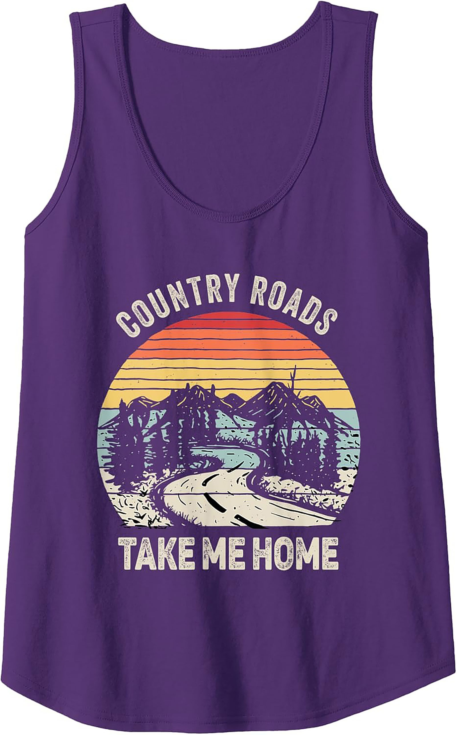 Country Roads Graphic Tank Top Retro Summer Sleeveless Shirt