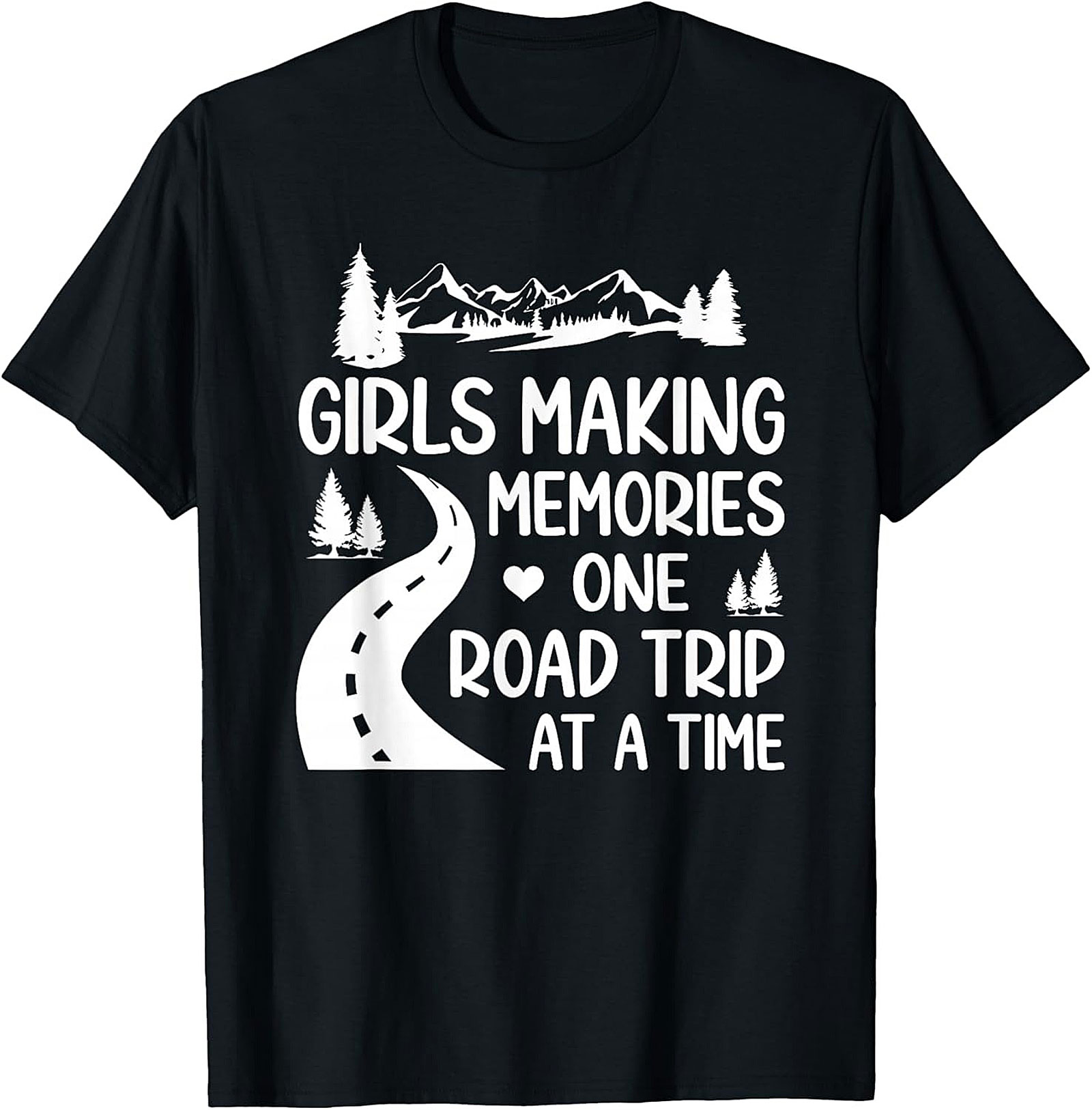 Girls Road Trip T-Shirt Adventure Graphic Tee Soft Cotton