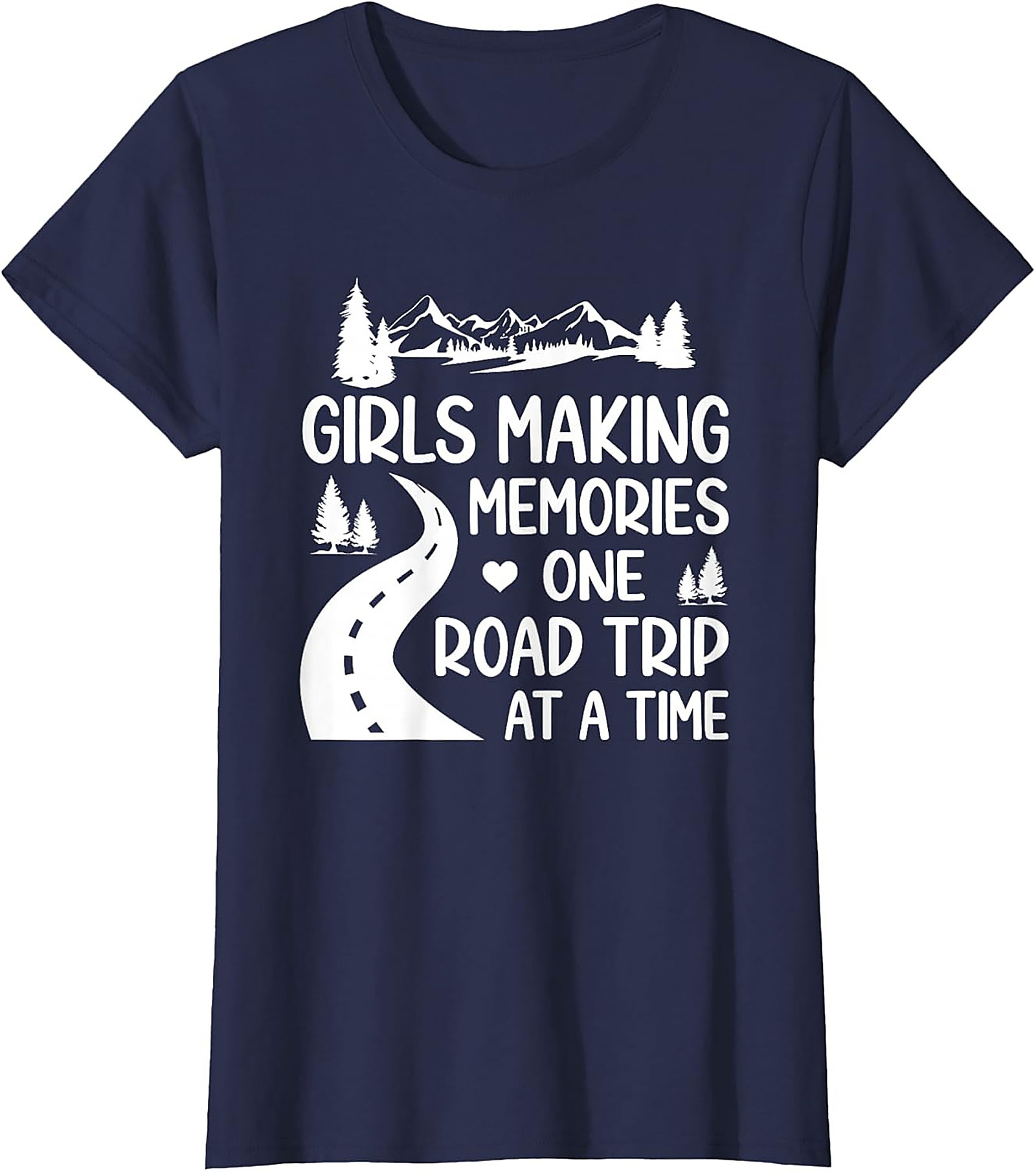 Girls Road Trip T-Shirt Adventure Graphic Tee Soft Cotton