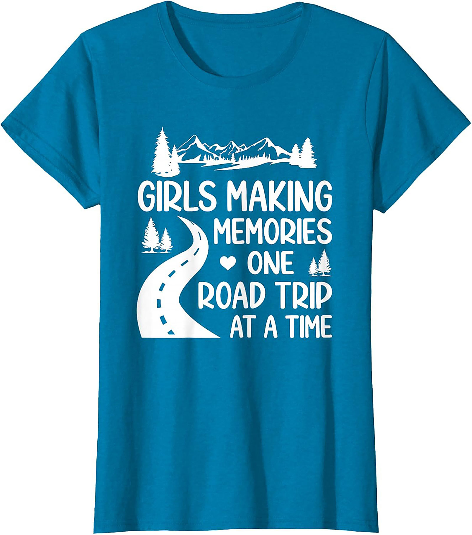 Girls Road Trip T-Shirt Adventure Graphic Tee Soft Cotton