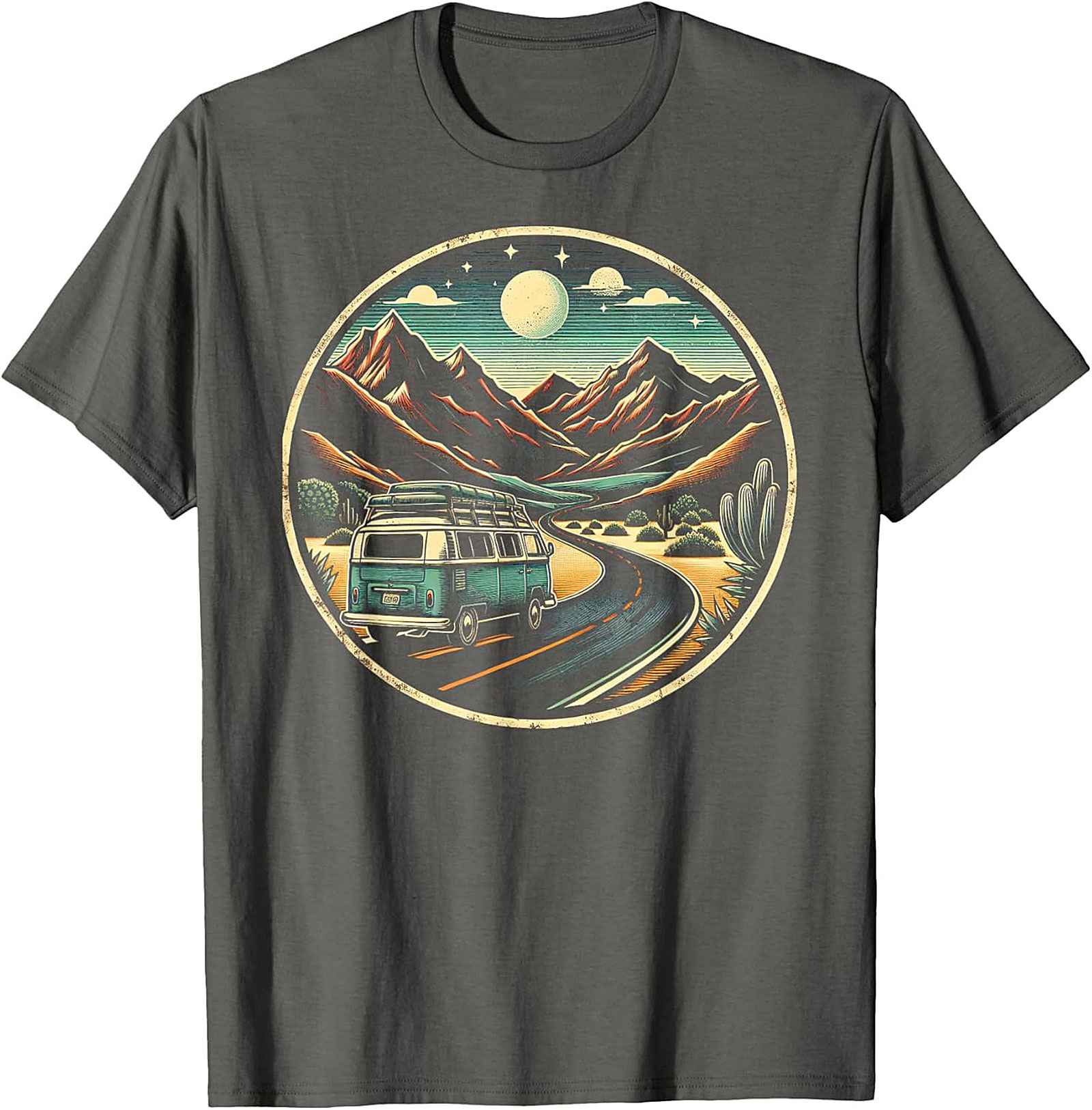 Vintage Van Life Graphic Tee Desert Road Trip Shirt
