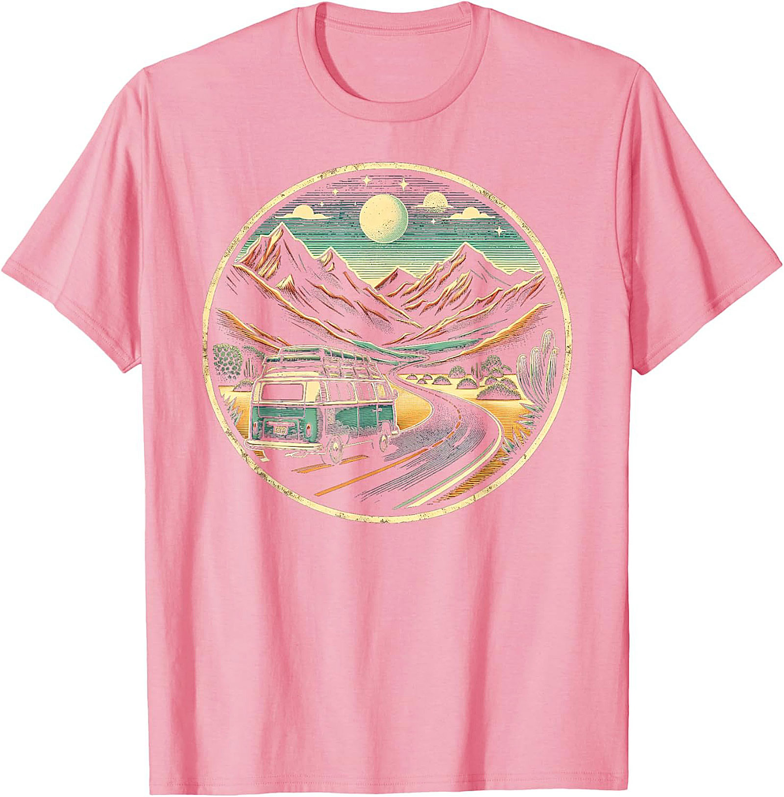 Vintage Van Life Graphic Tee Desert Road Trip Shirt