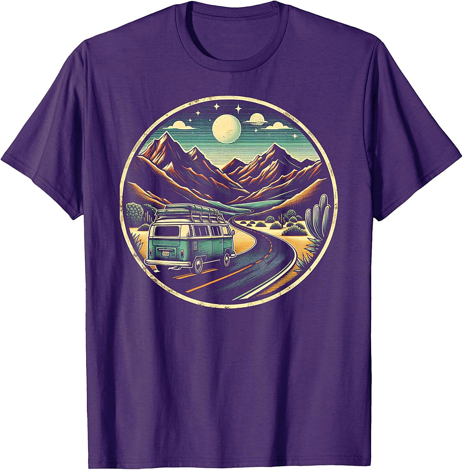 Vintage Van Life Graphic Tee Desert Road Trip Shirt