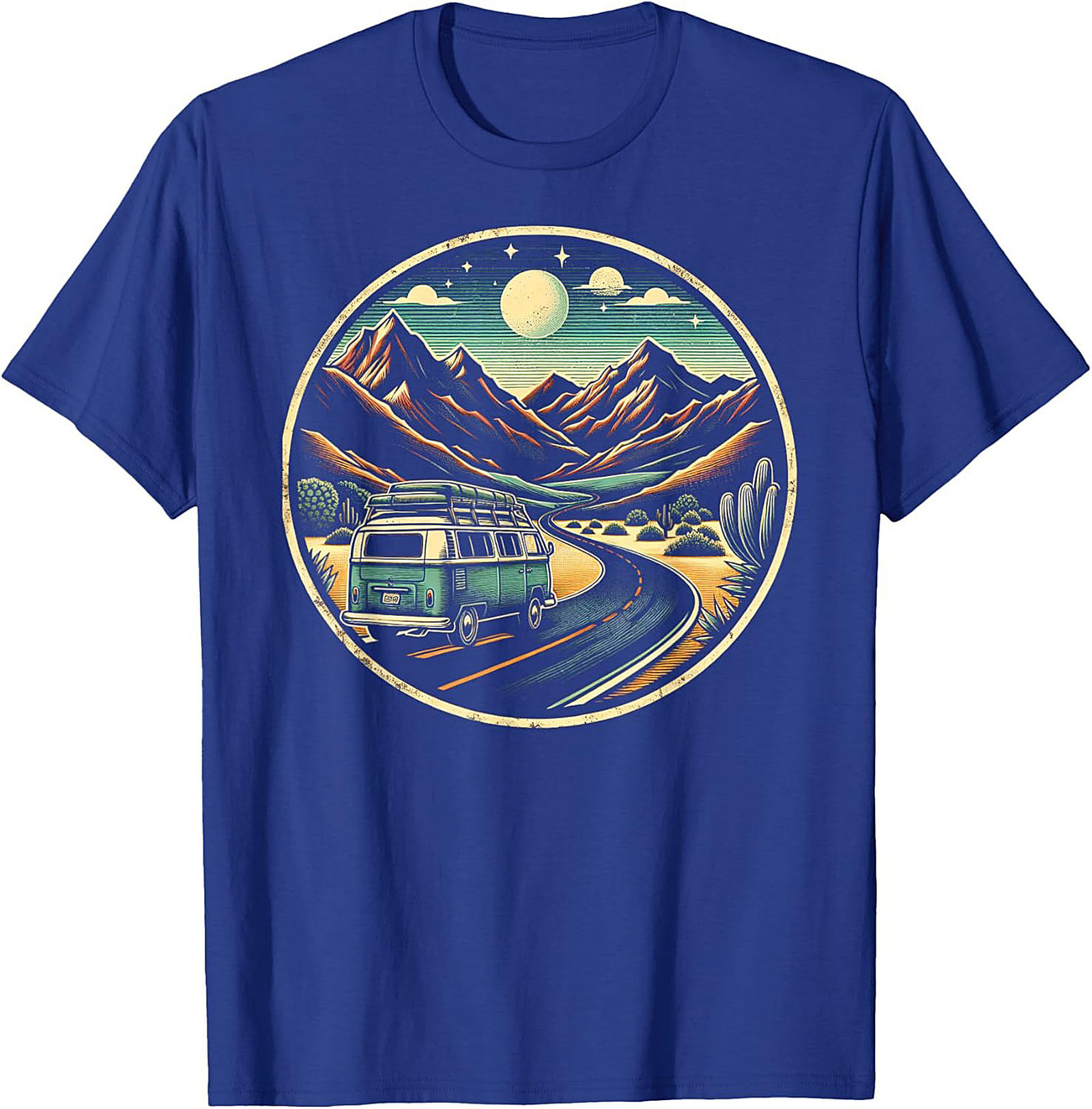 Vintage Van Life Graphic Tee Desert Road Trip Shirt