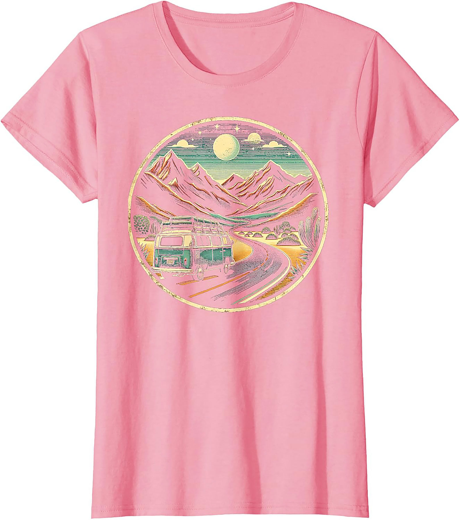 Vintage Van Life Graphic Tee Desert Road Trip Shirt