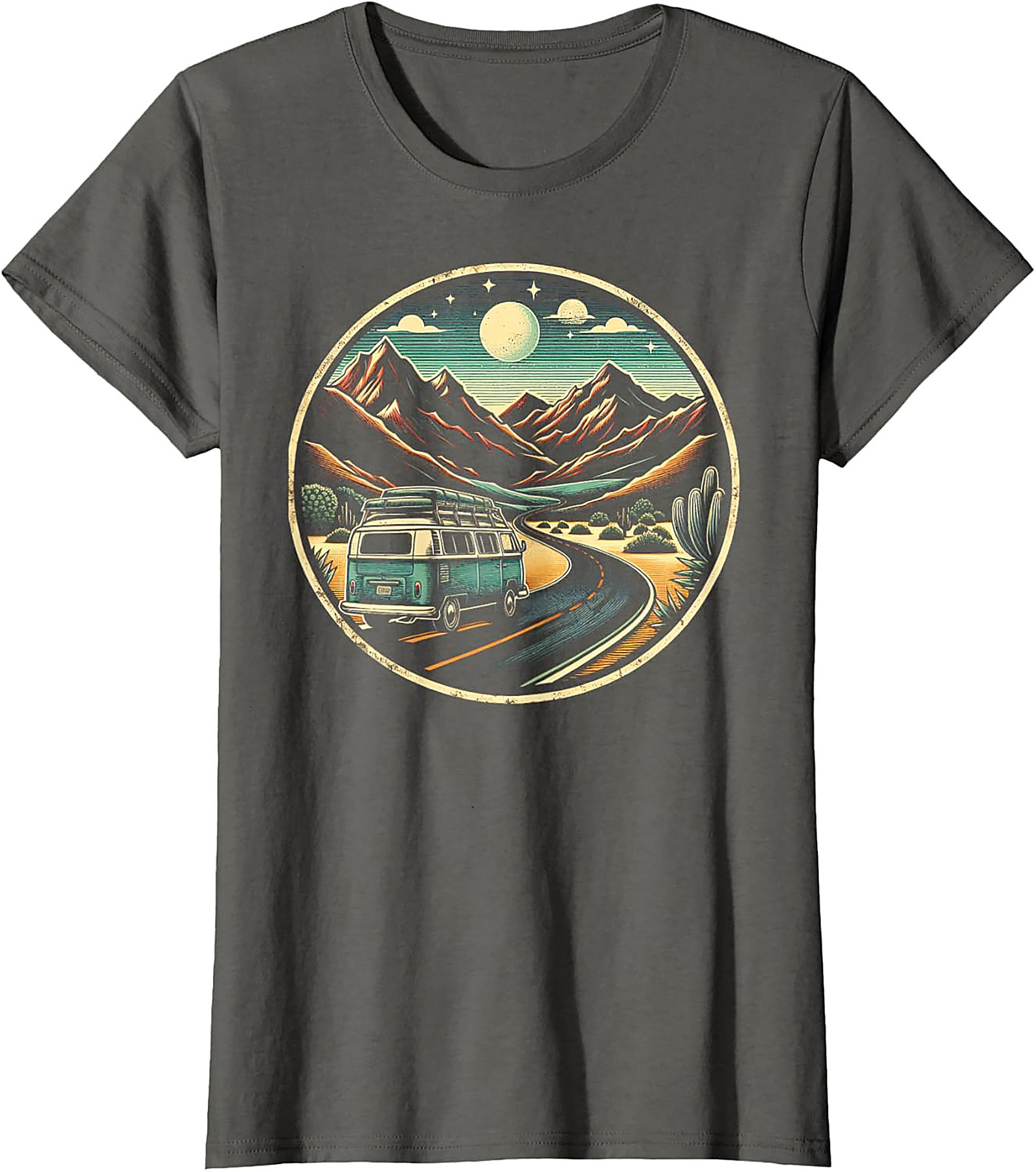 Vintage Van Life Graphic Tee Desert Road Trip Shirt